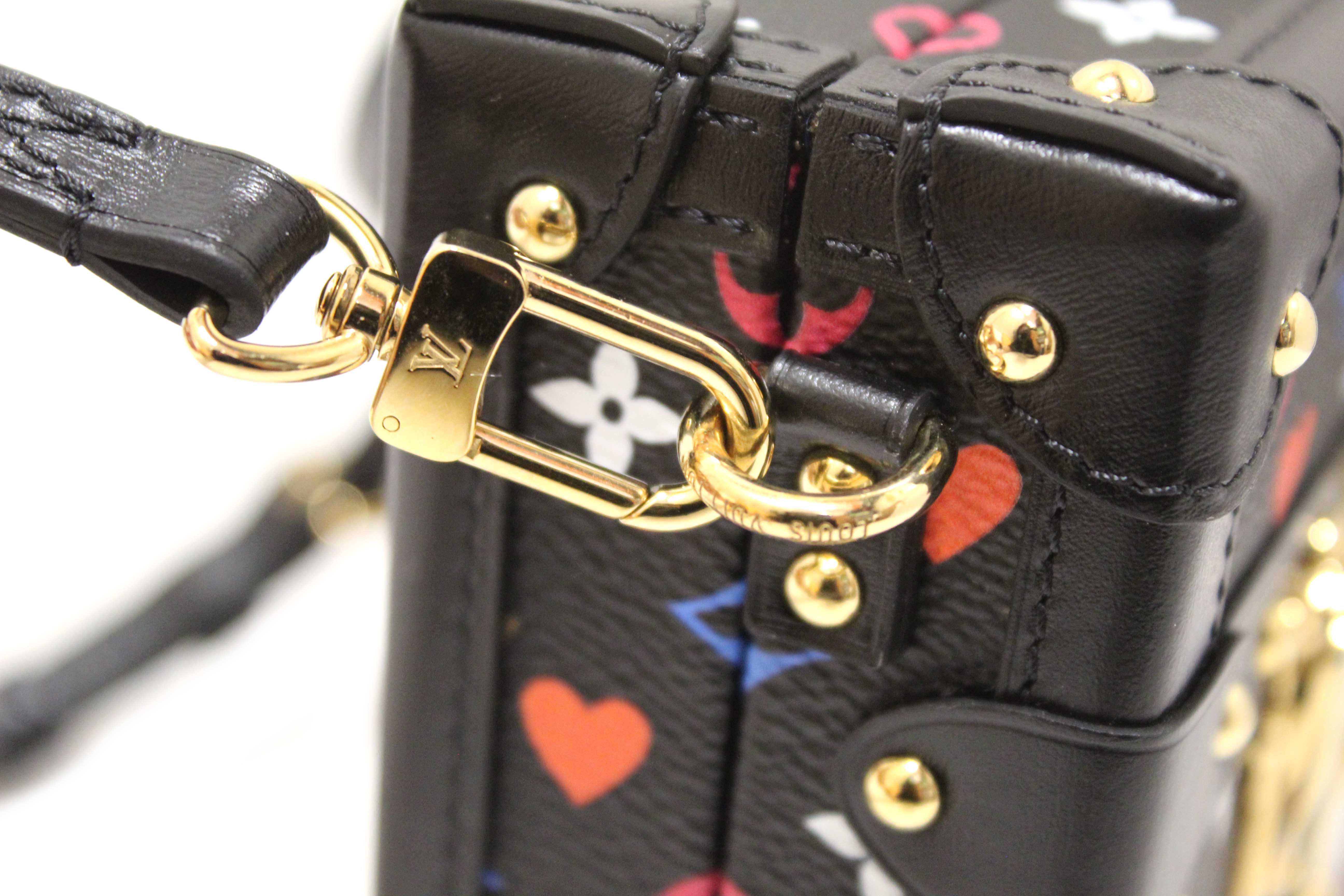 Authentic Louis Vuitton Black Monogram Multicolor Game On Petite Malle Clutch Bag