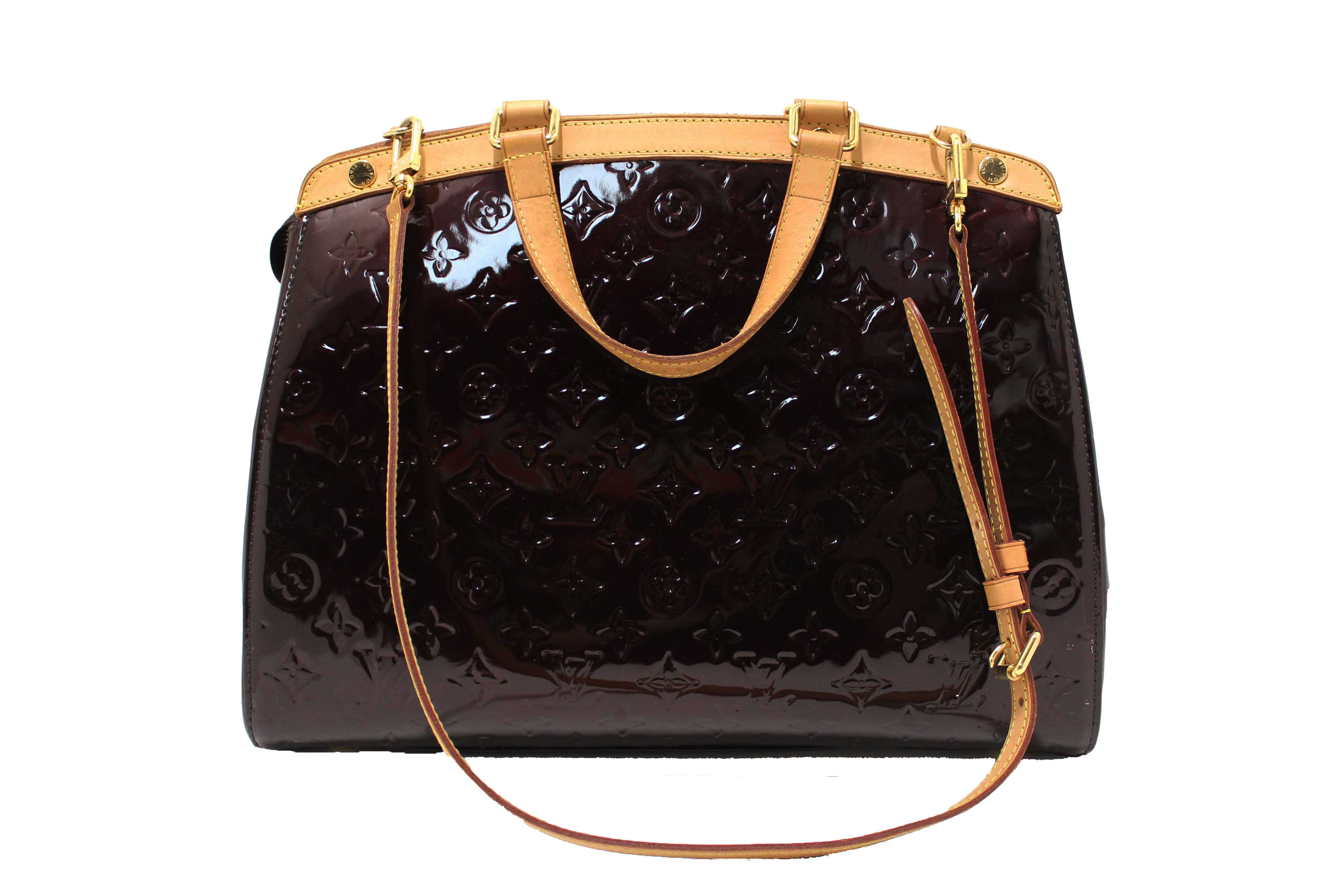 Authentic Louis Vuitton Amarante Vernis Leather Brea PM Shoulder Bag