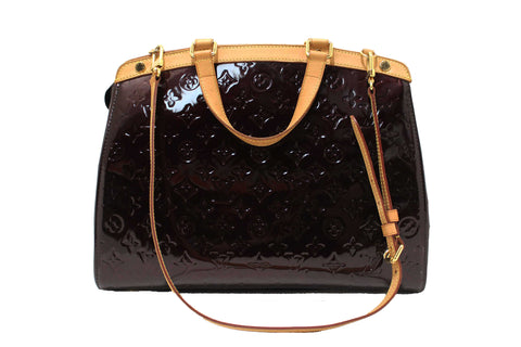 Authentic Louis Vuitton Amarante Vernis Leather Brea PM Shoulder Bag