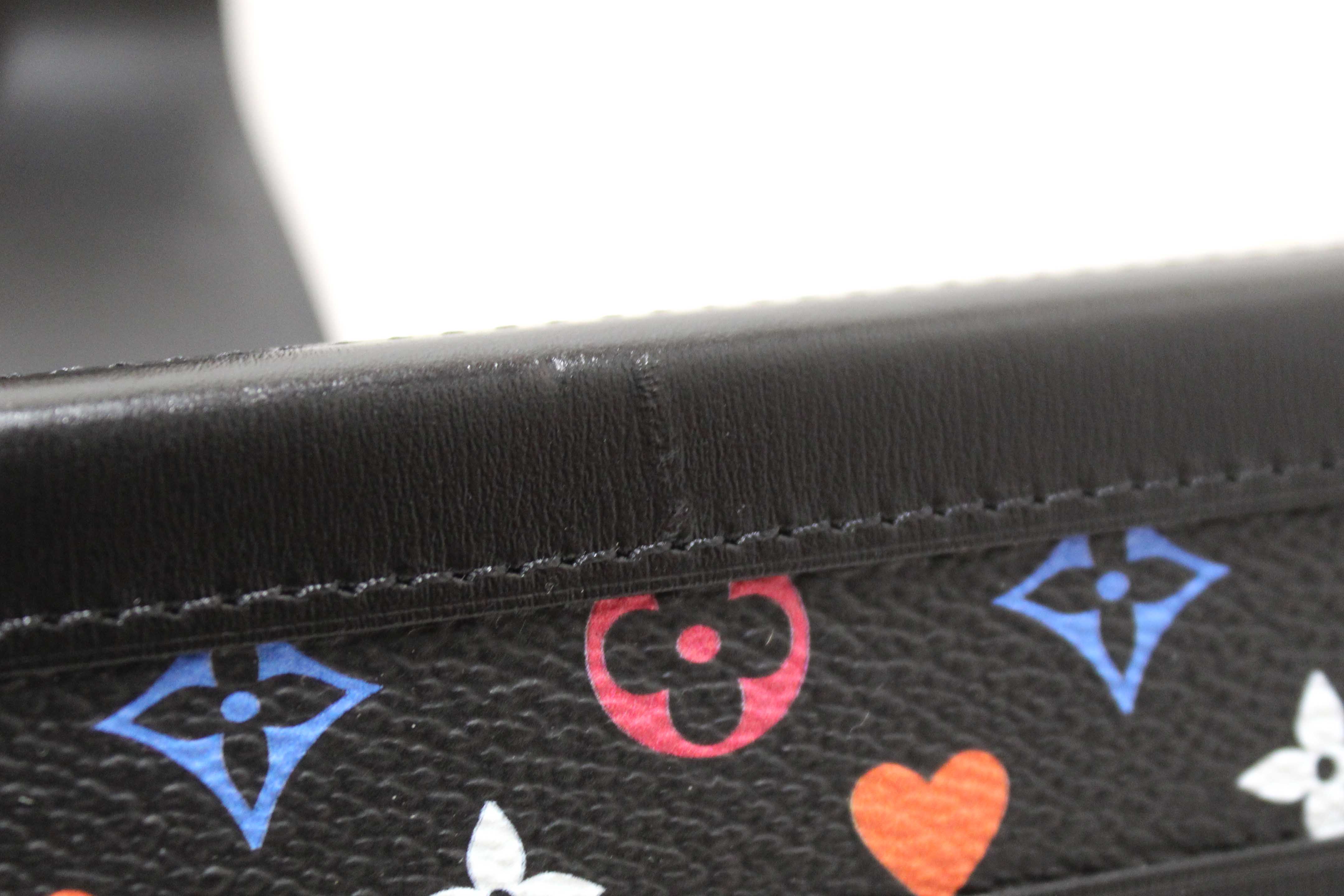 Authentic Louis Vuitton Black Monogram Multicolor Game On Petite Malle Clutch Bag