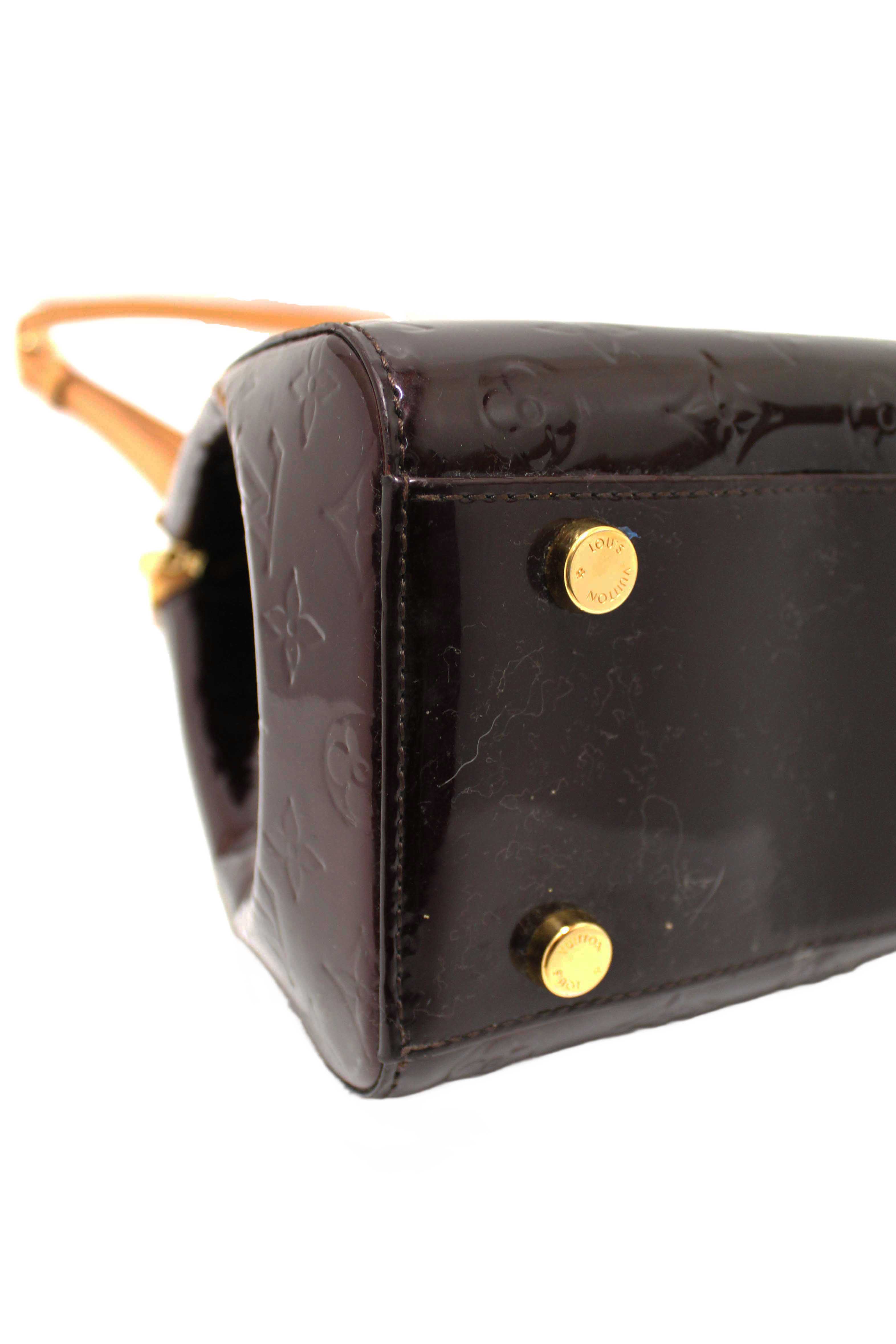 Authentic Louis Vuitton Amarante Vernis Leather Brea PM Shoulder Bag