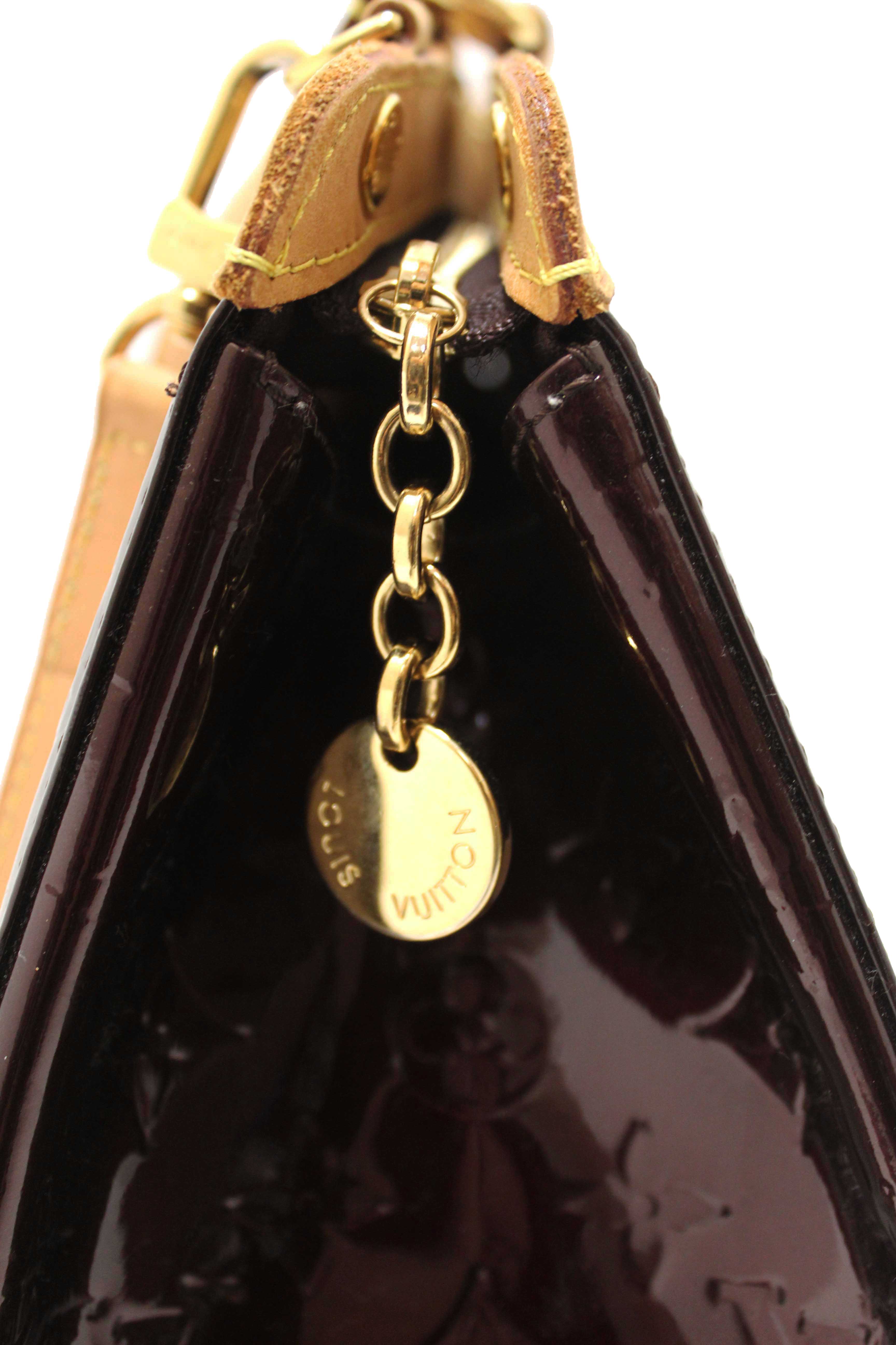 Authentic Louis Vuitton Amarante Vernis Leather Brea PM Shoulder Bag
