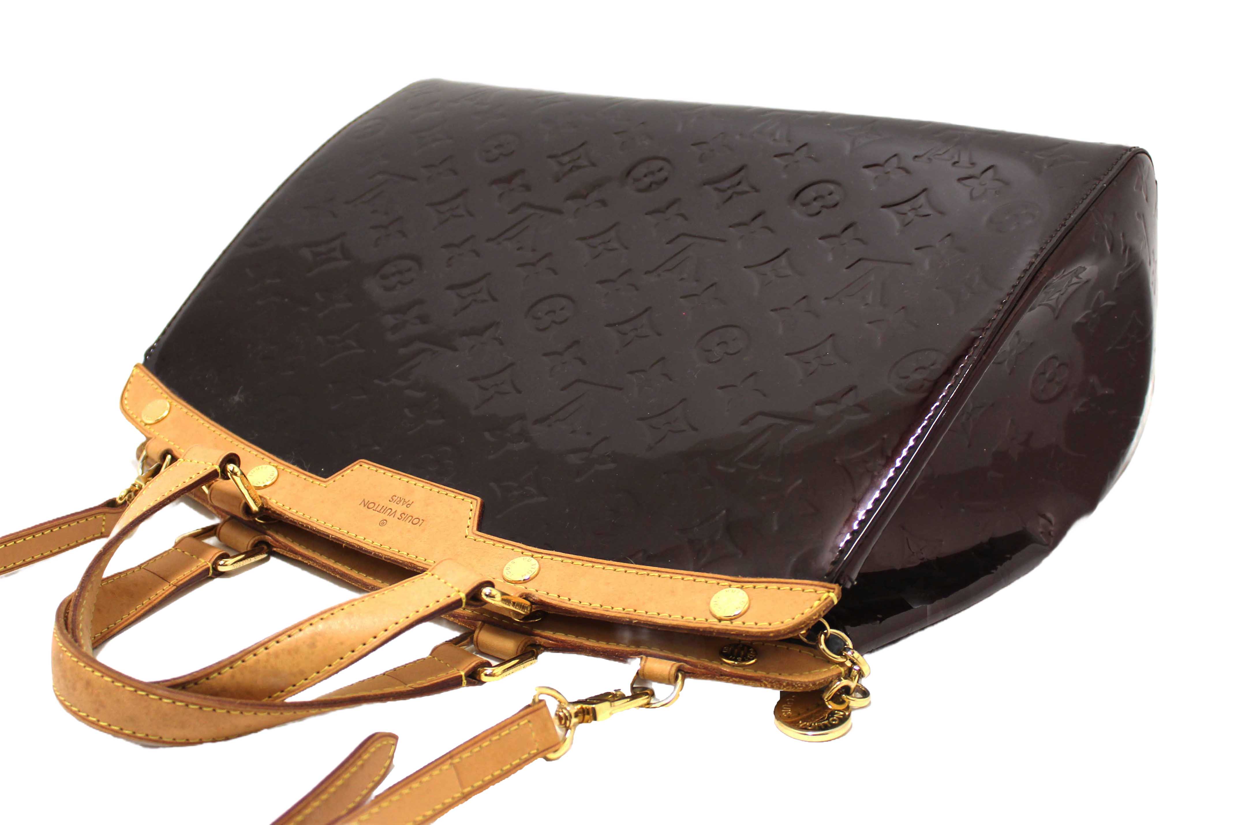 Authentic Louis Vuitton Amarante Vernis Leather Brea PM Shoulder Bag