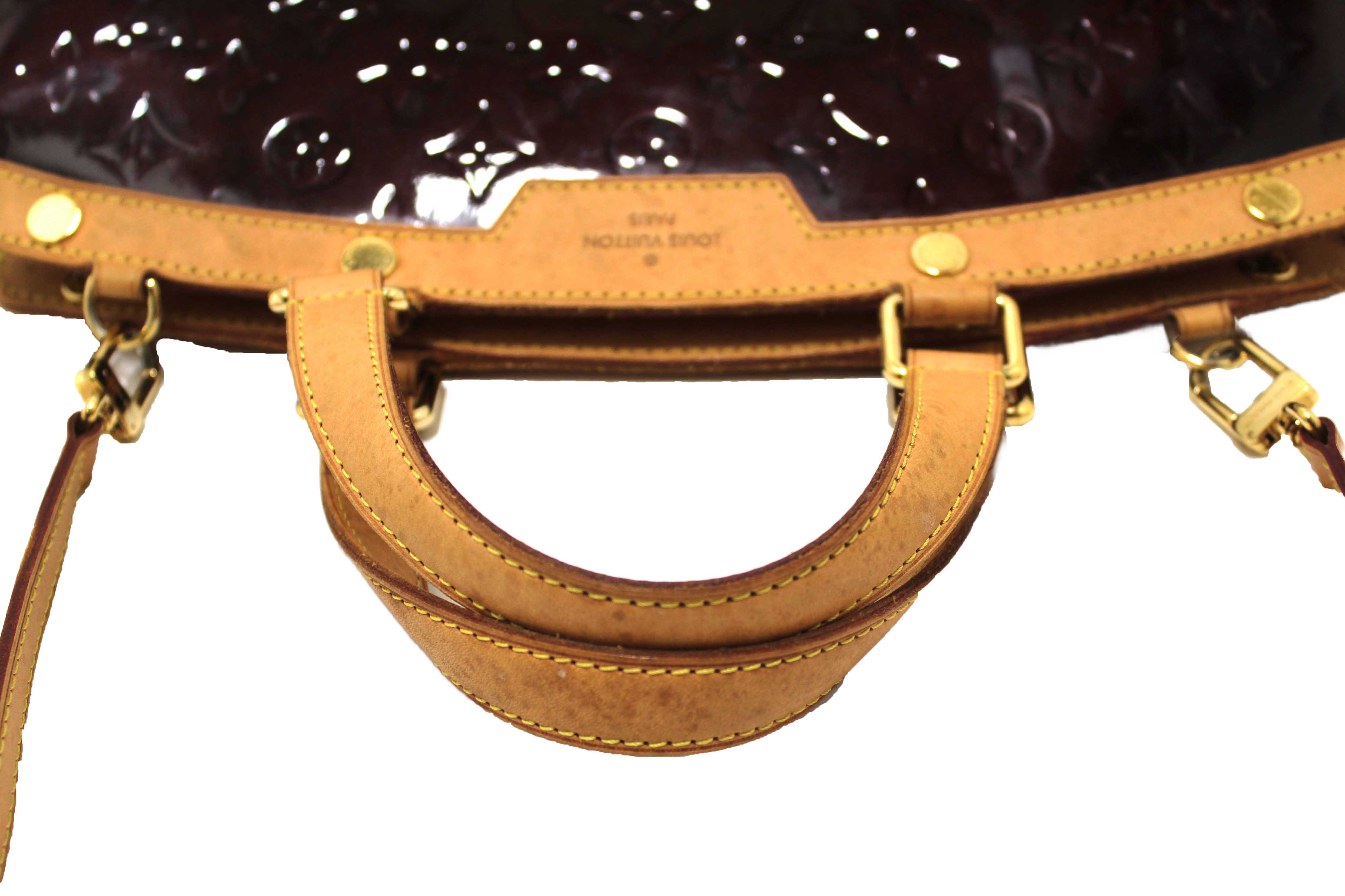 Authentic Louis Vuitton Amarante Vernis Leather Brea PM Shoulder Bag
