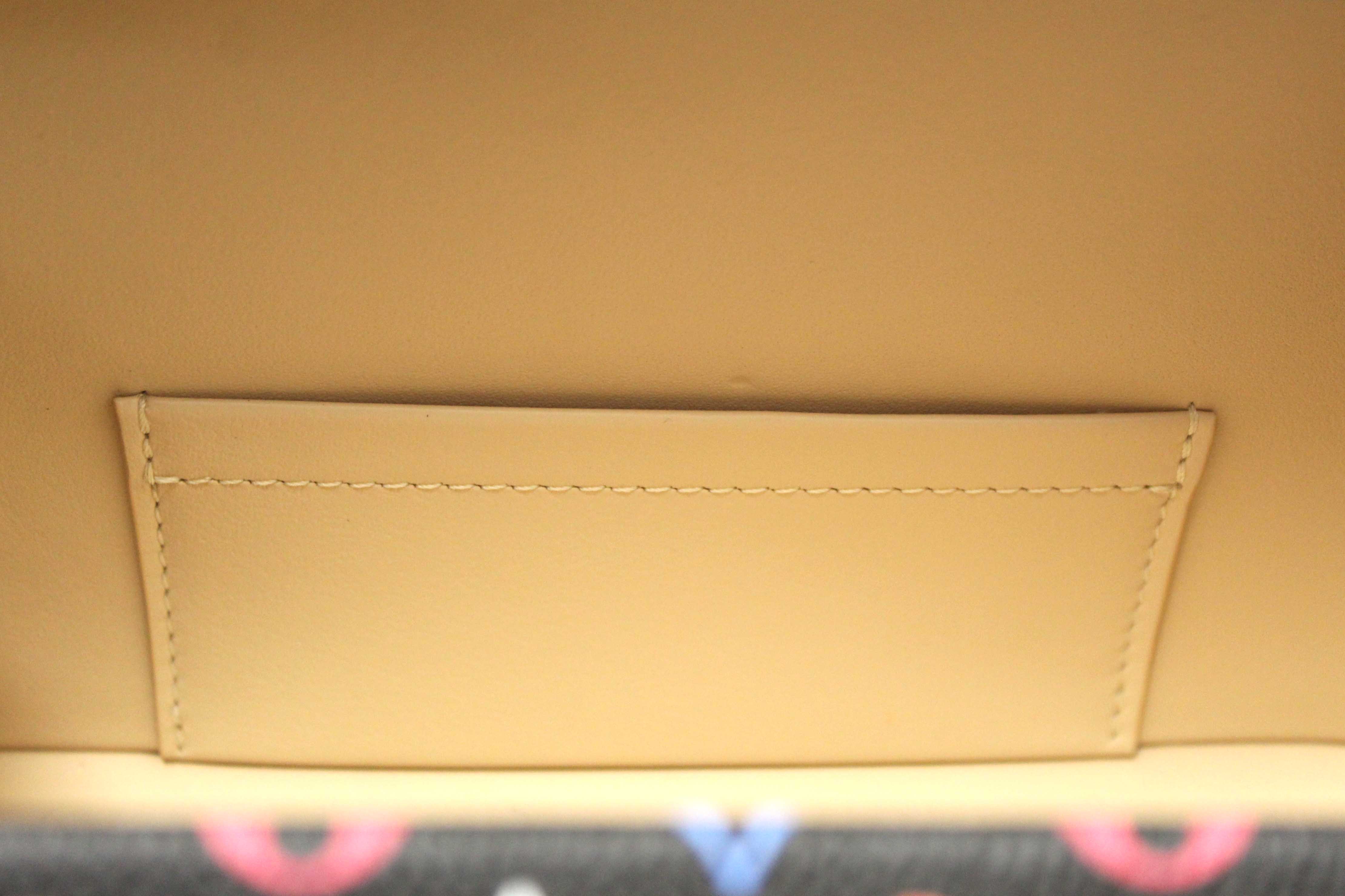 Authentic Louis Vuitton Black Monogram Multicolor Game On Petite Malle Clutch Bag