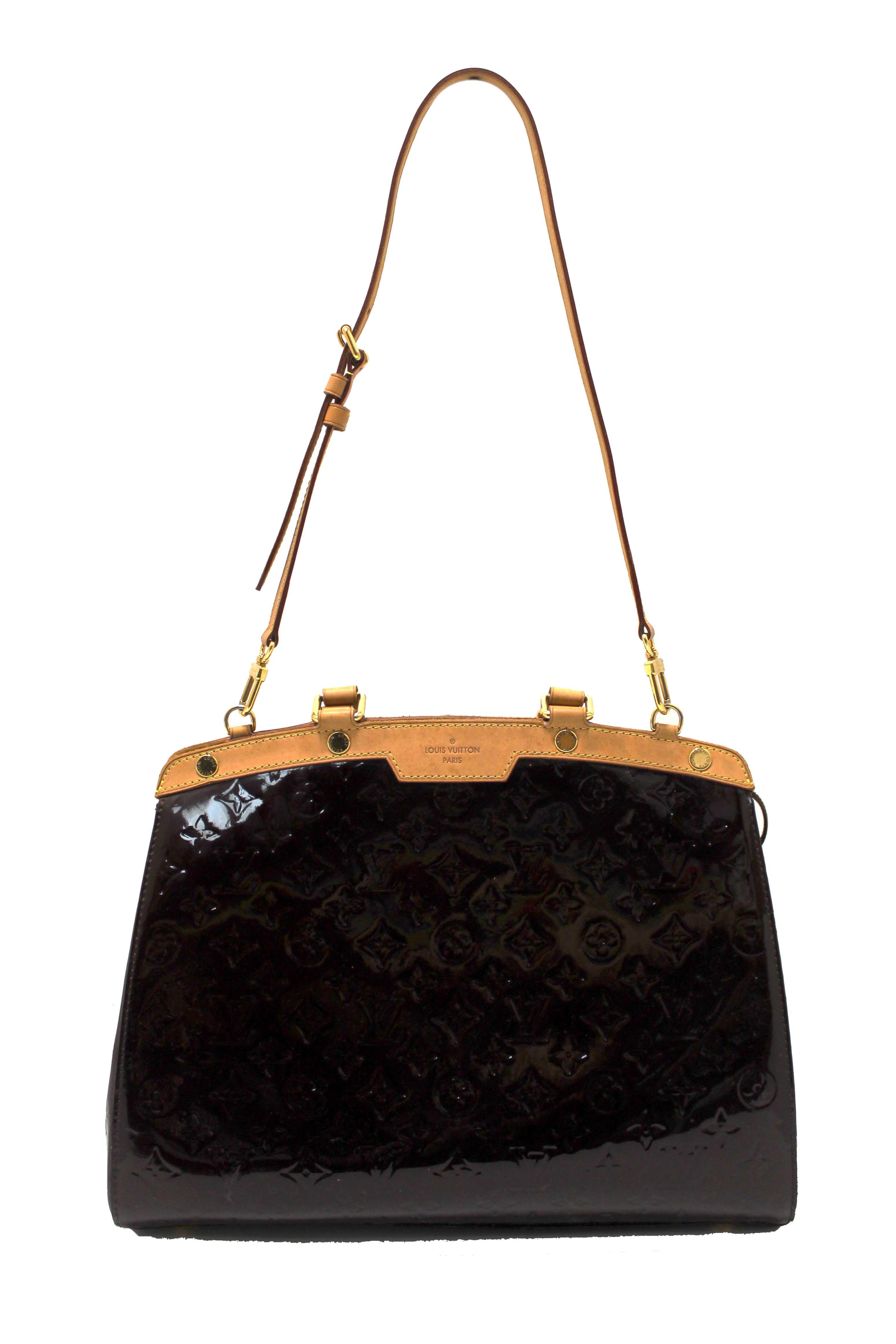 Authentic Louis Vuitton Amarante Vernis Leather Brea PM Shoulder Bag