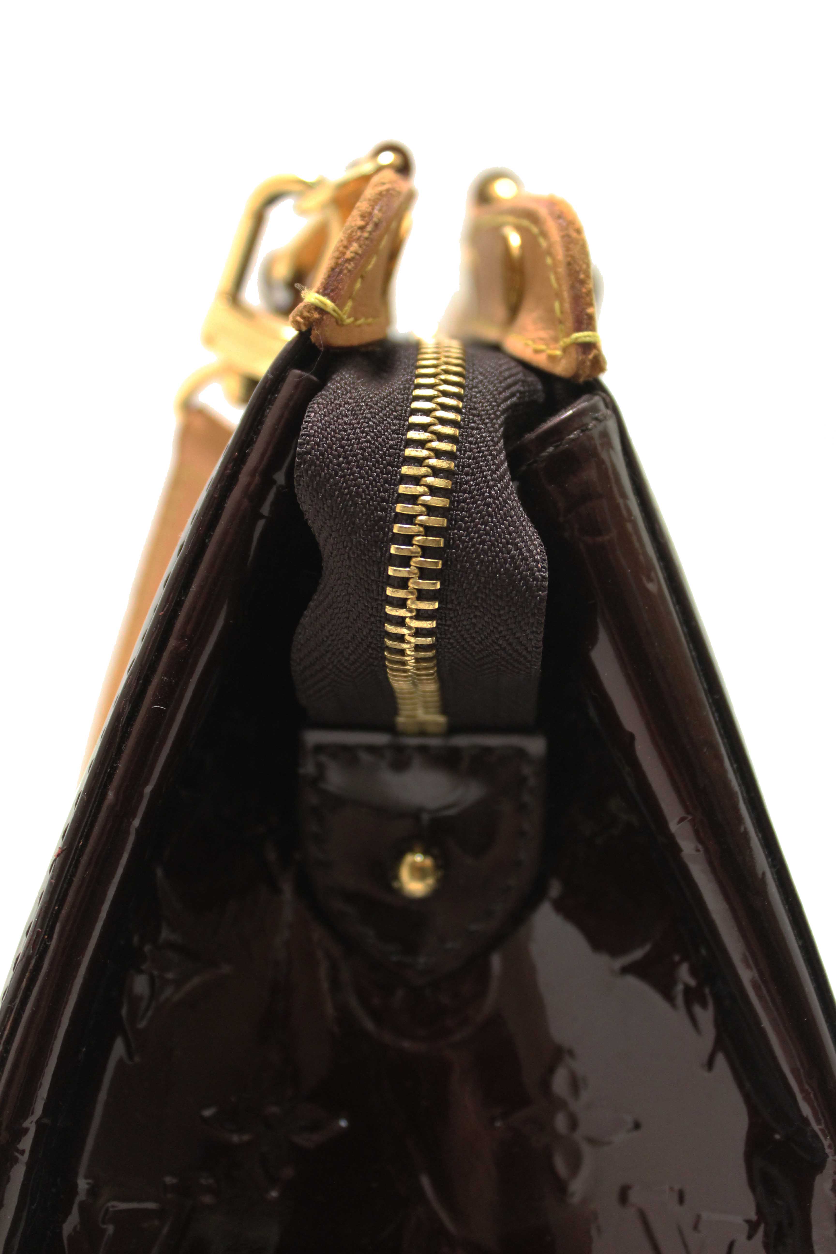Authentic Louis Vuitton Amarante Vernis Leather Brea PM Shoulder Bag