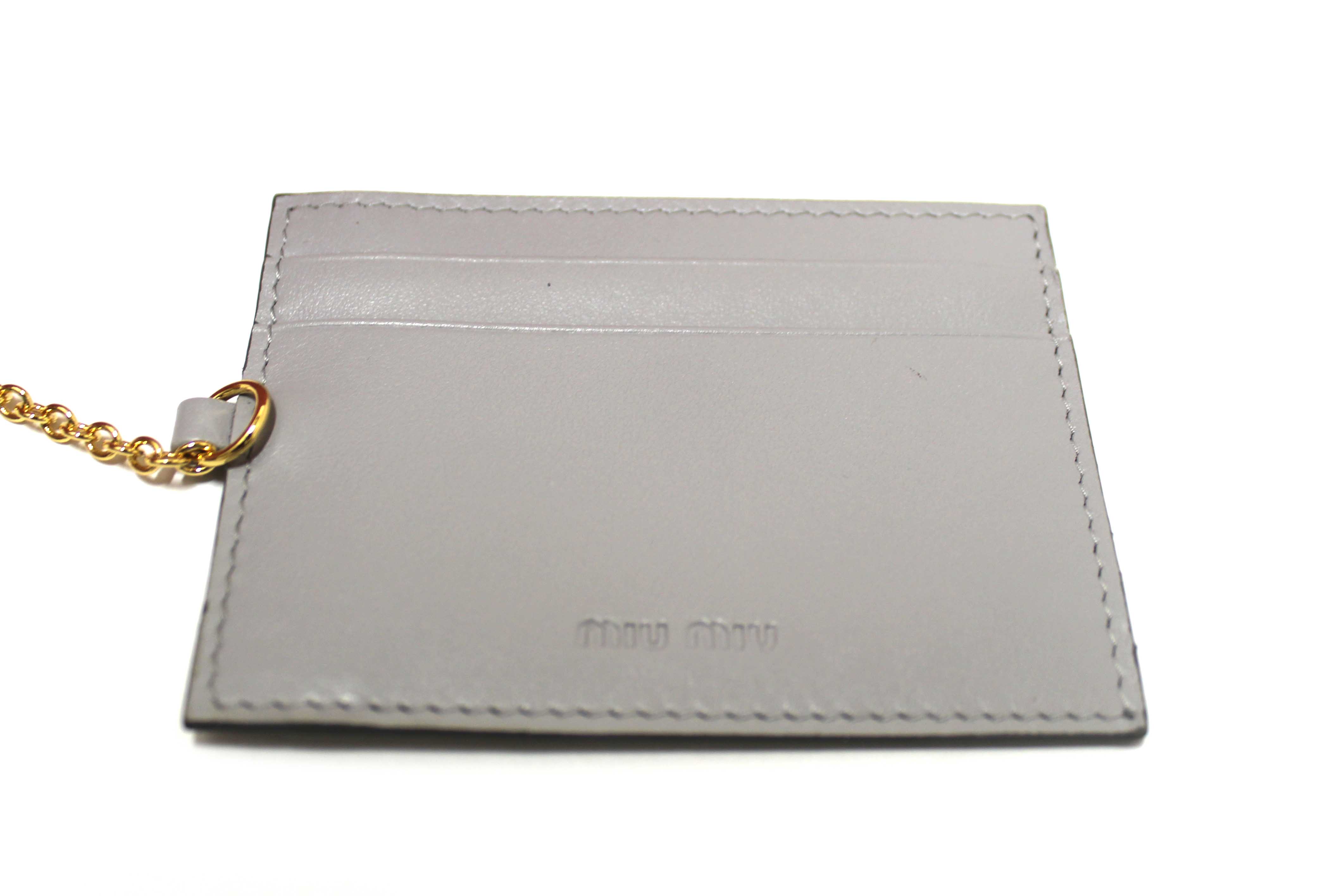 Authentic Miu Miu Pink Soft Calfskin Leather Fiocco Bow Long Wallet