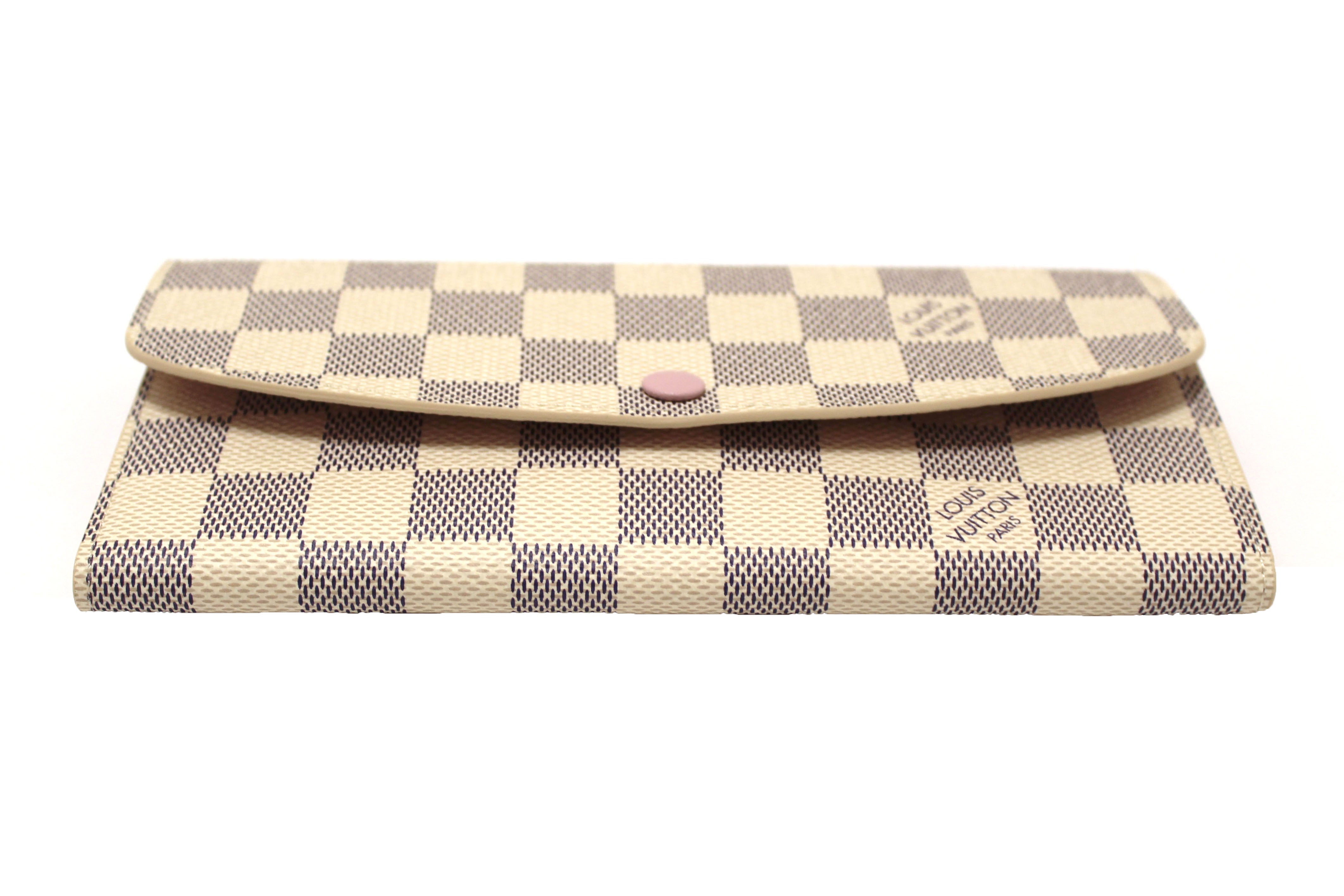 Authentic New Louis Vuitton Damier Azur Canvas Emilie Flap Wallet