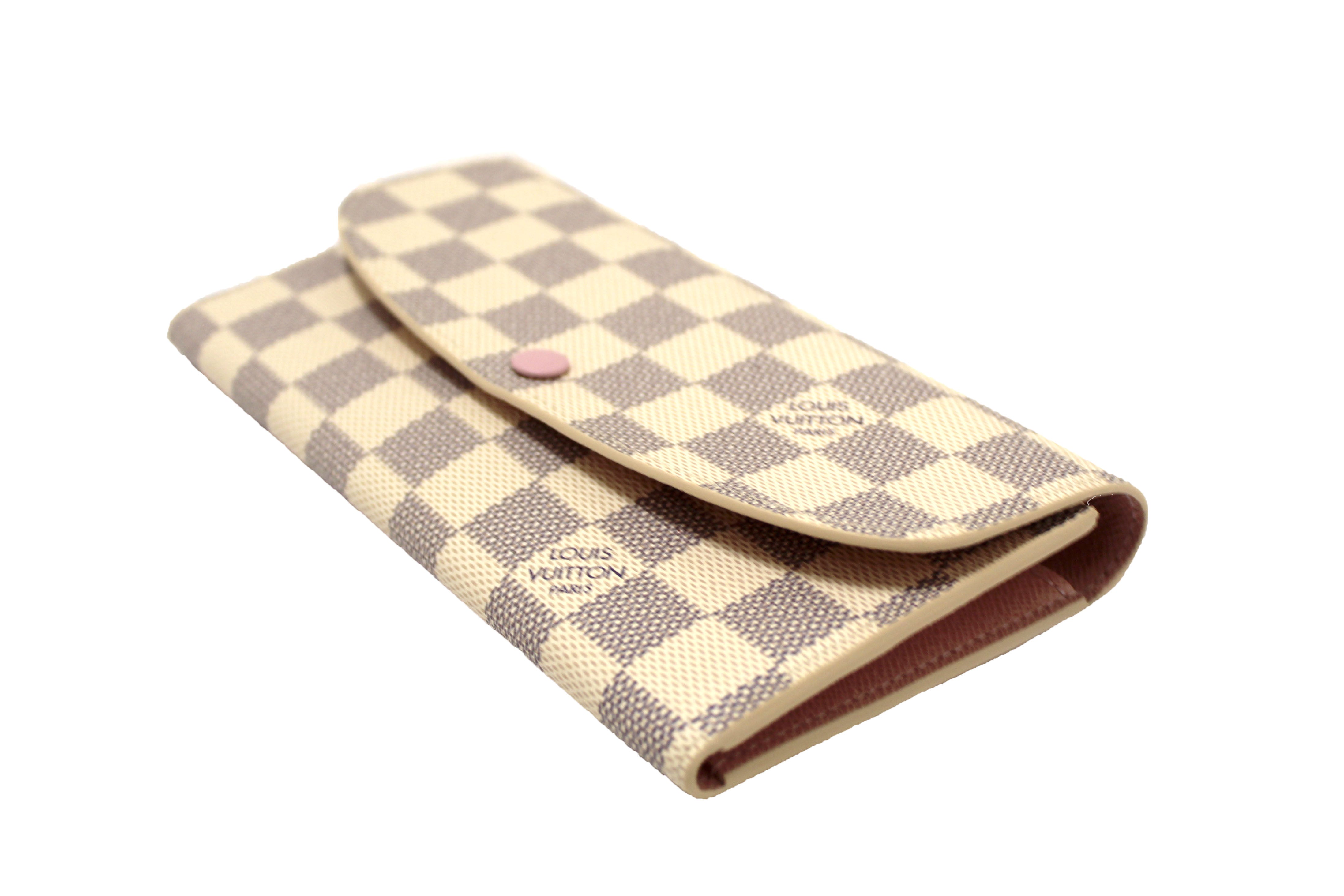 Authentic New Louis Vuitton Damier Azur Canvas Emilie Flap Wallet