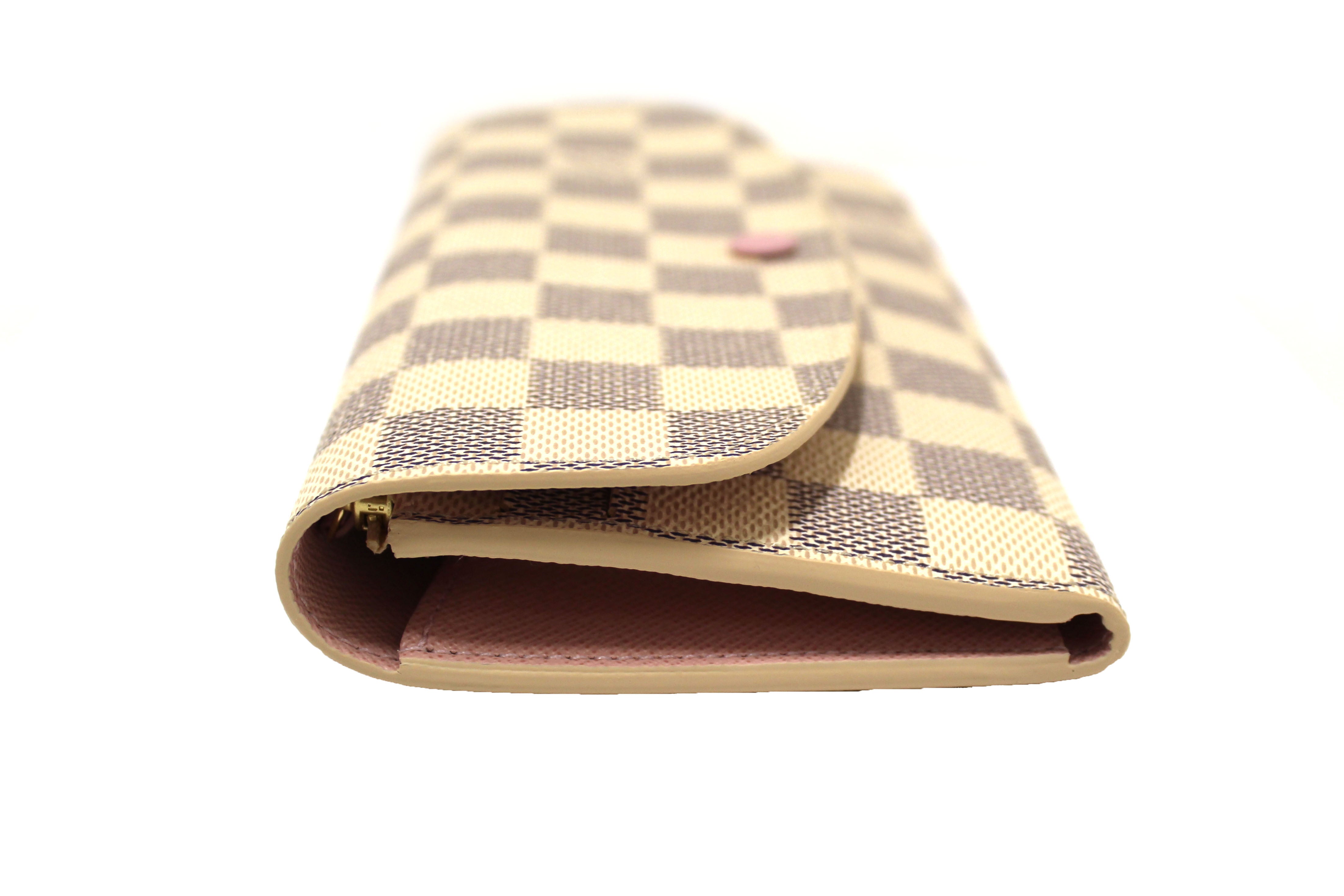 Authentic New Louis Vuitton Damier Azur Canvas Emilie Flap Wallet