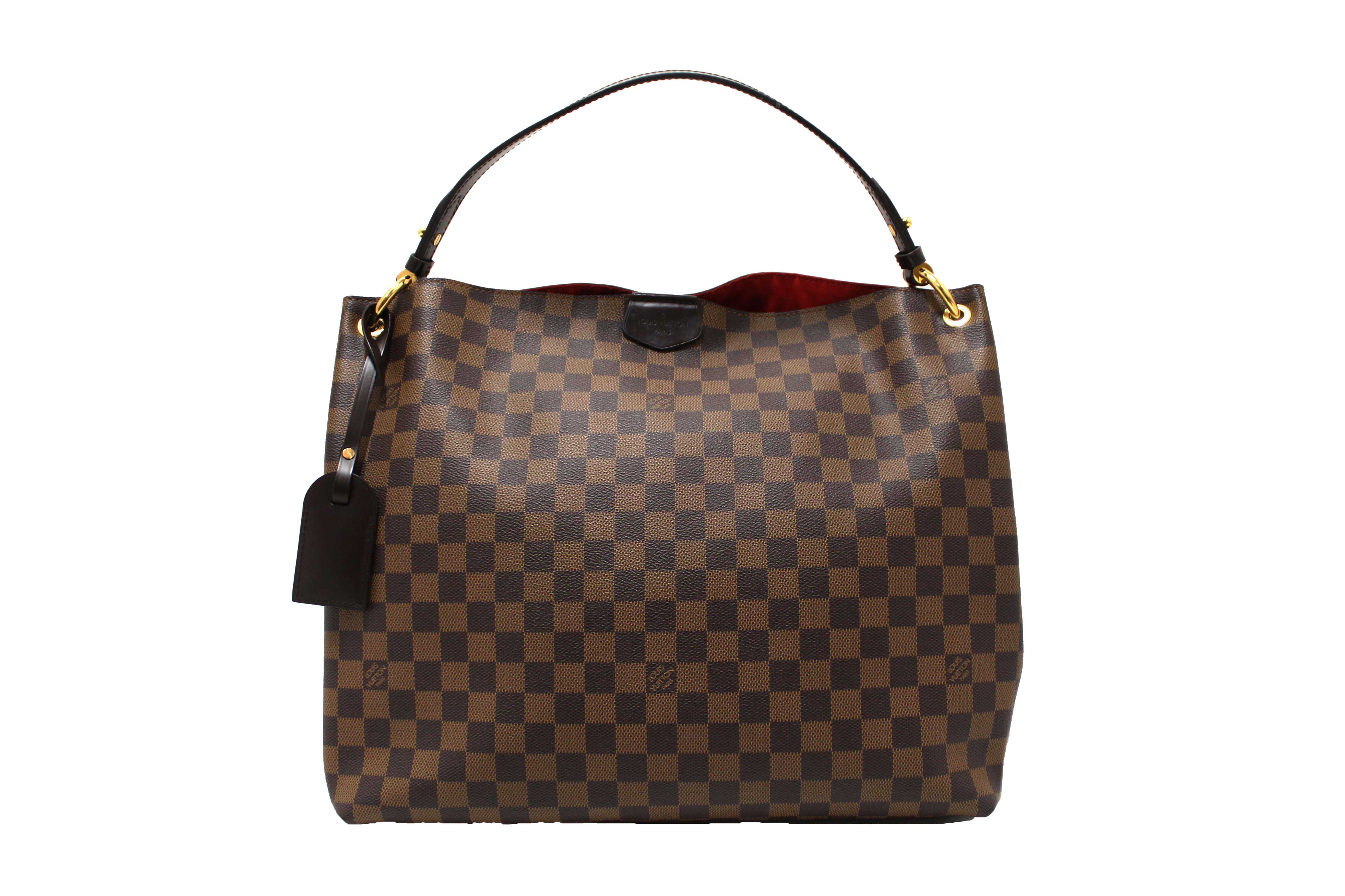 Authentic Louis Vuitton Damier Ebene Graceful MM Hobo Shoulder Bag