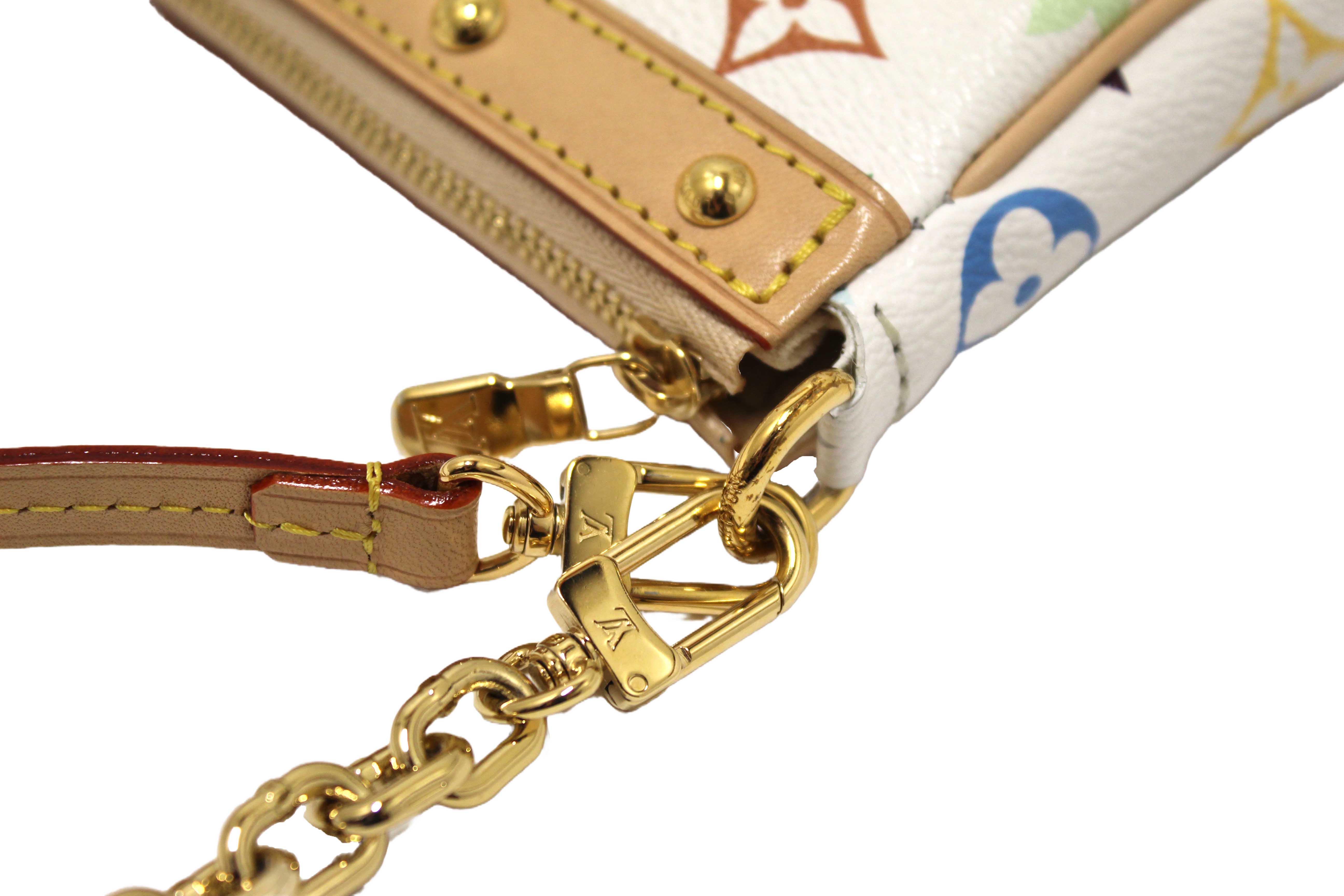 Authentic Louis Vuitton White Multicolor Monogram LV x TM Pochette Accessoires