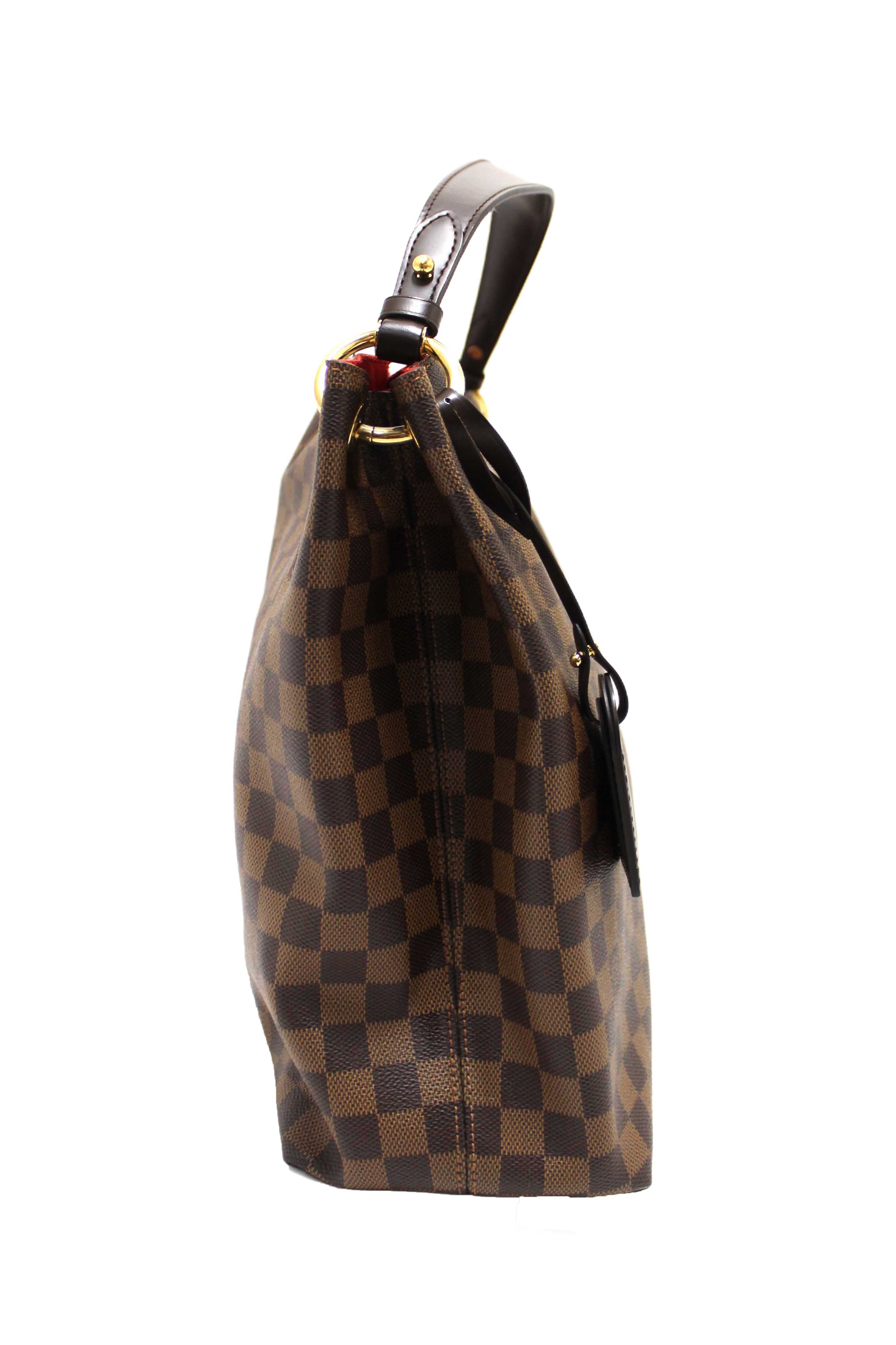 Authentic Louis Vuitton Damier Ebene Graceful MM Hobo Shoulder Bag