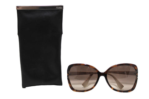 Authentic Fendi Tortoise Shell Acetate And White Frame Sunglasses