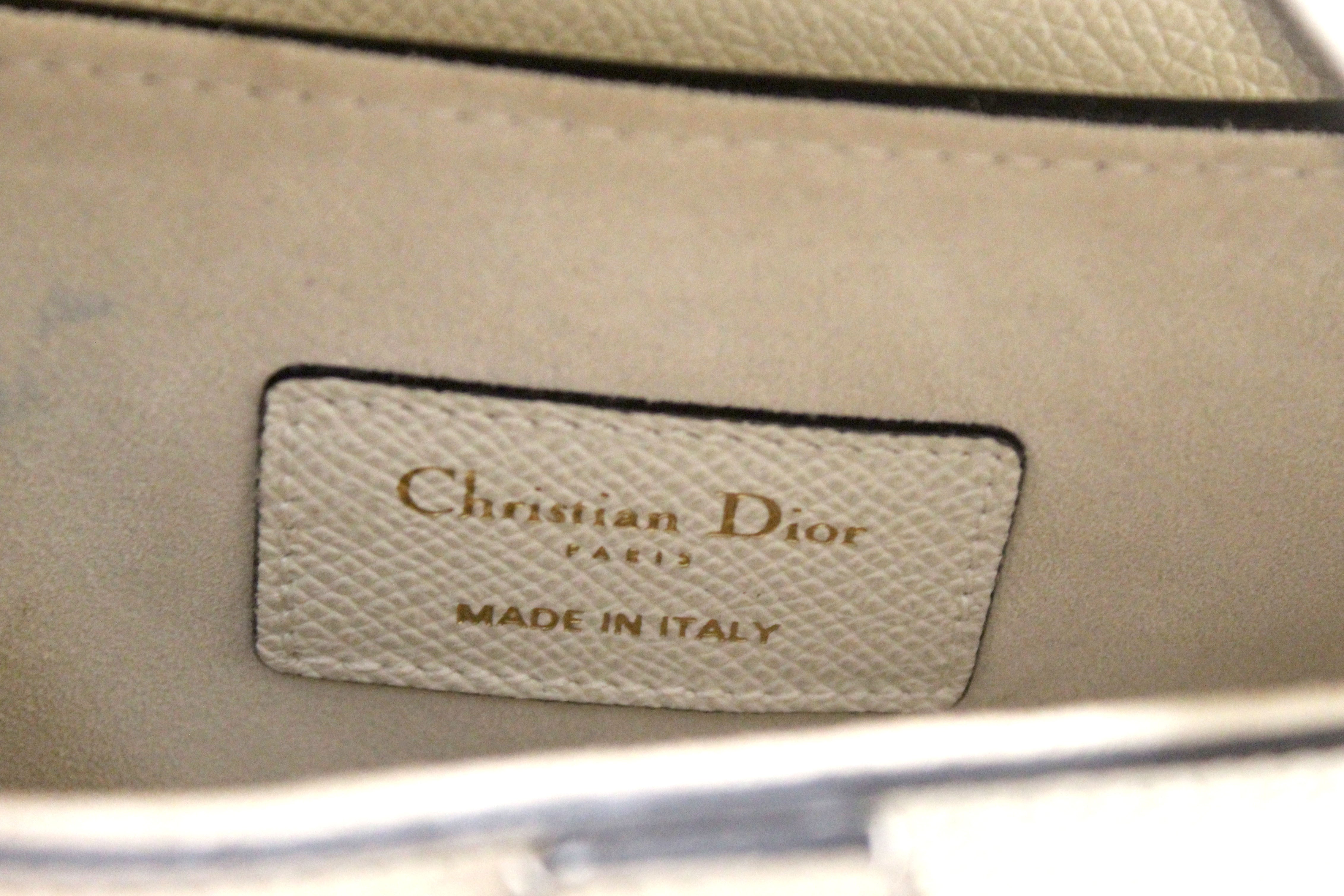 Christian Dior White Leather Mini Saddle Shoulder Handbag