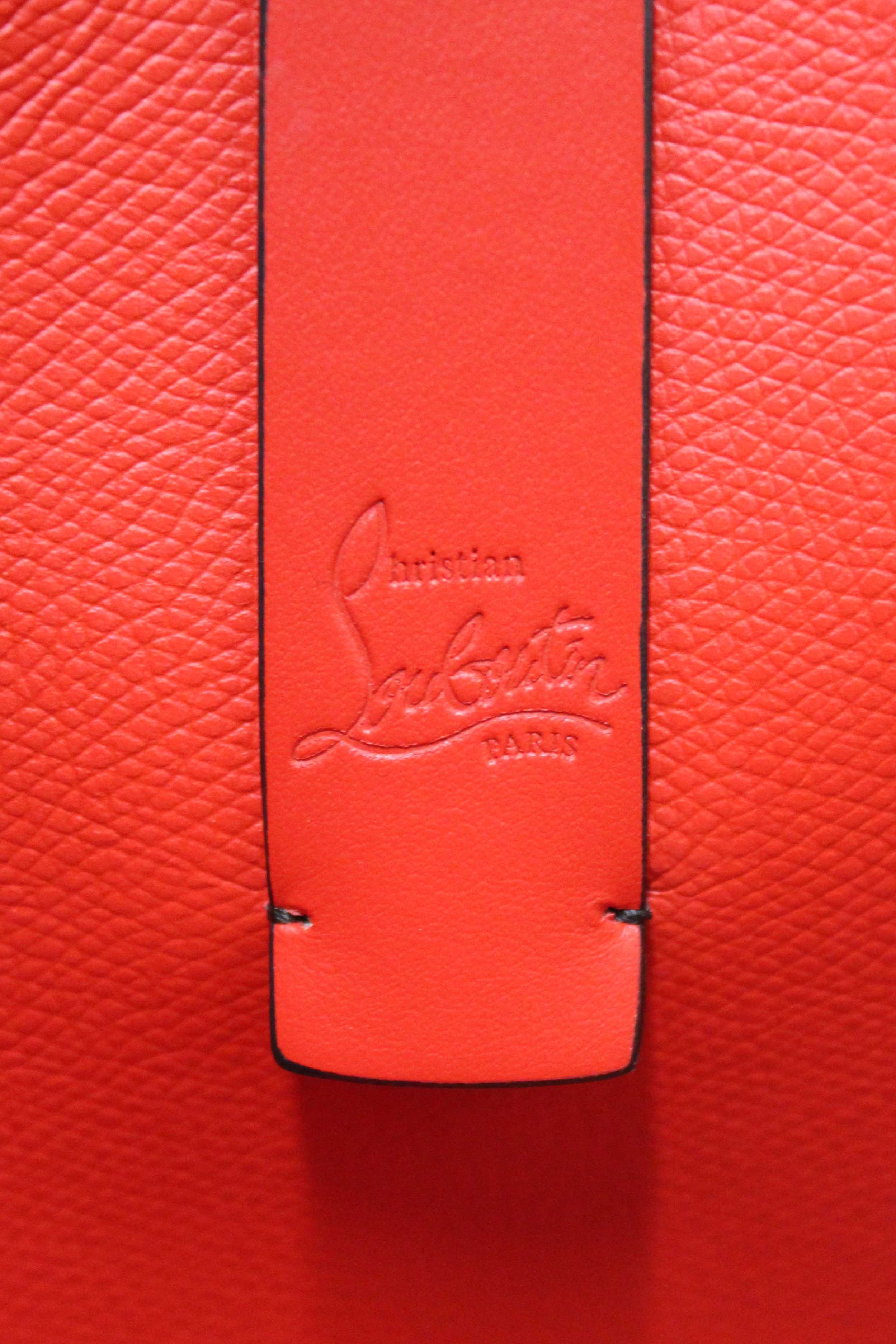 Authentic Christian Louboutin Leopard Printed Leather Cabata Spiked Large Tote Bag