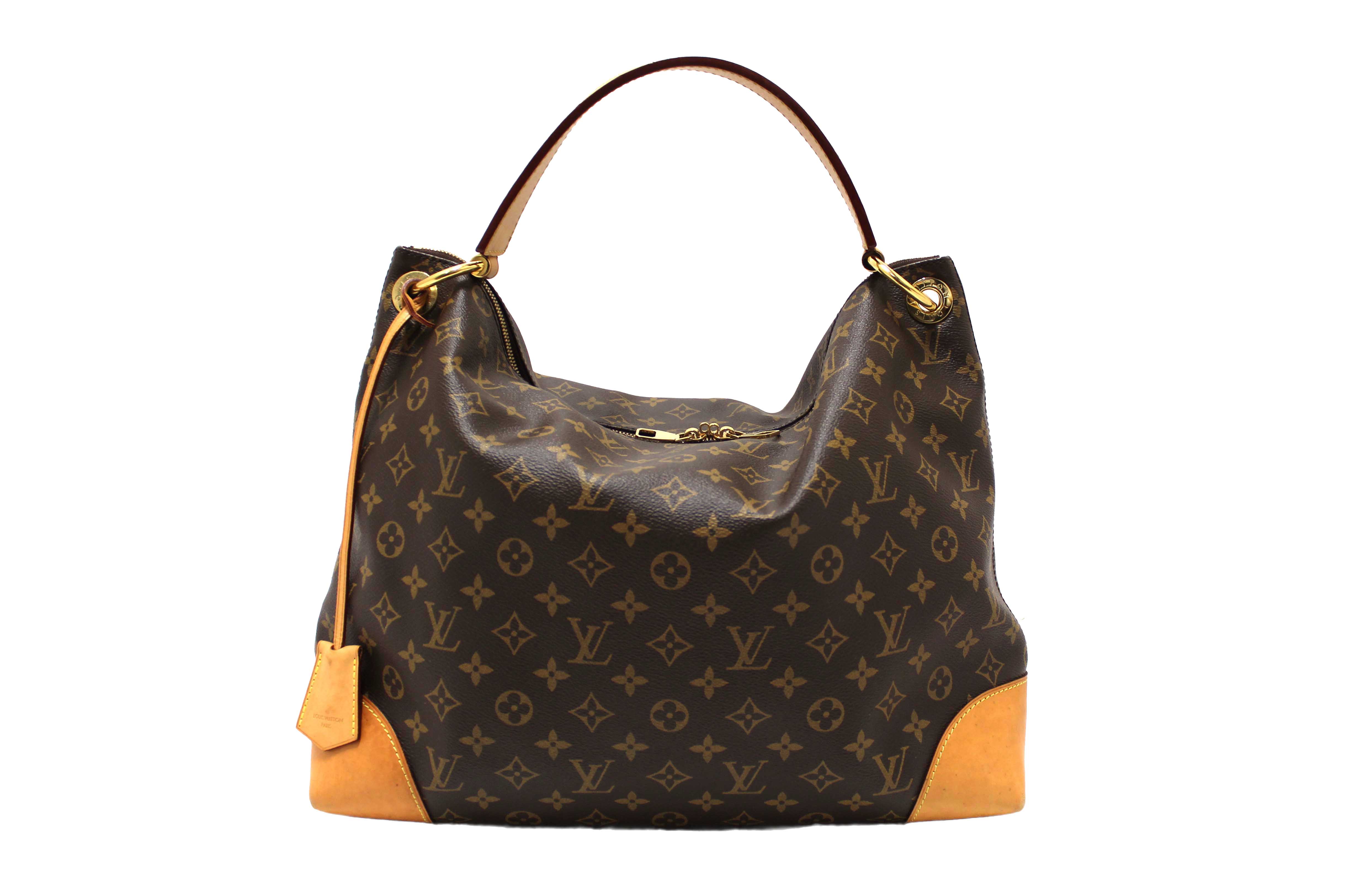 Authentic Louis Vuitton Classic Monogram Berri MM Hobo Shoulder Bag