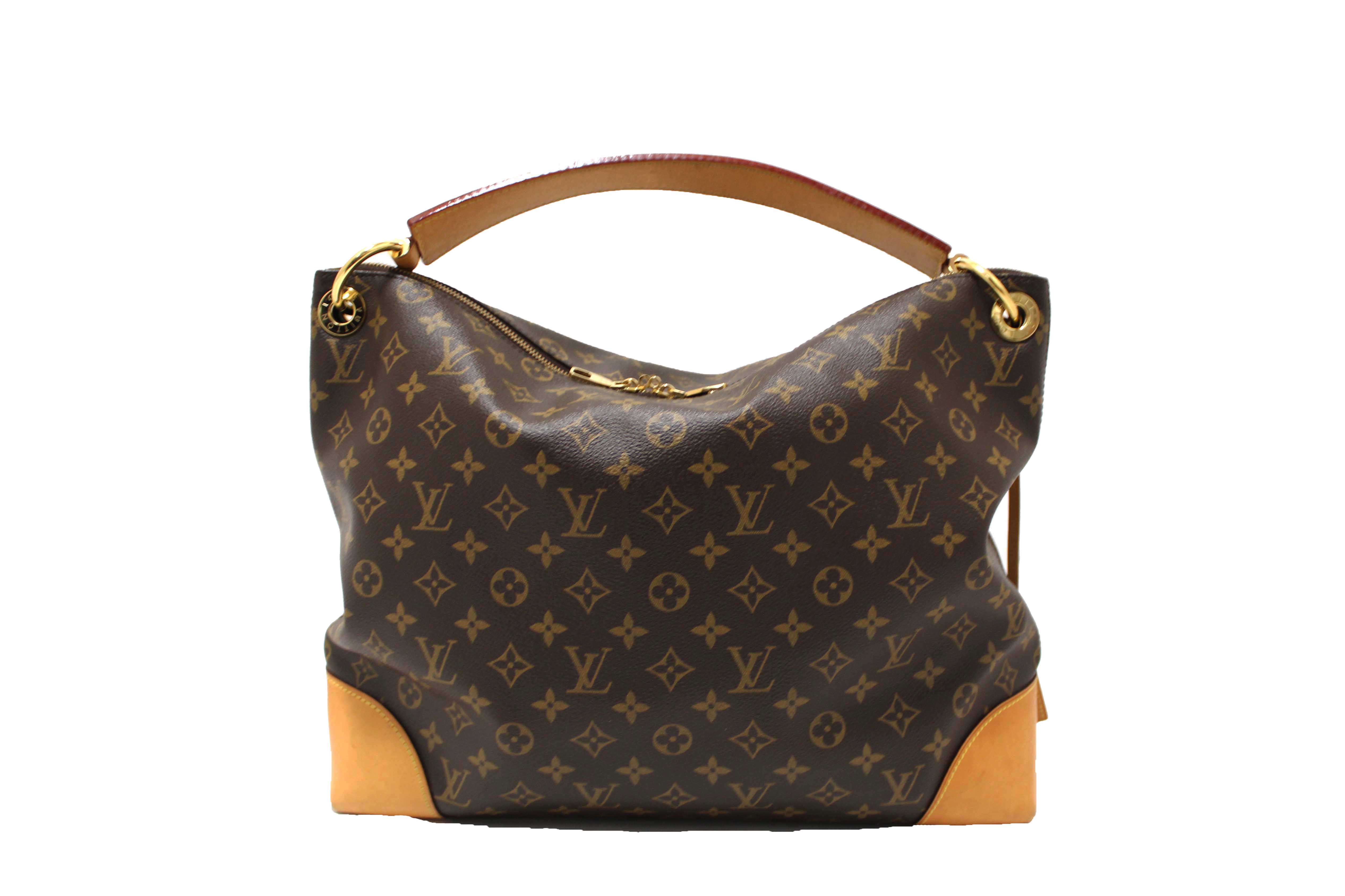 Authentic Louis Vuitton Classic Monogram Berri MM Hobo Shoulder Bag