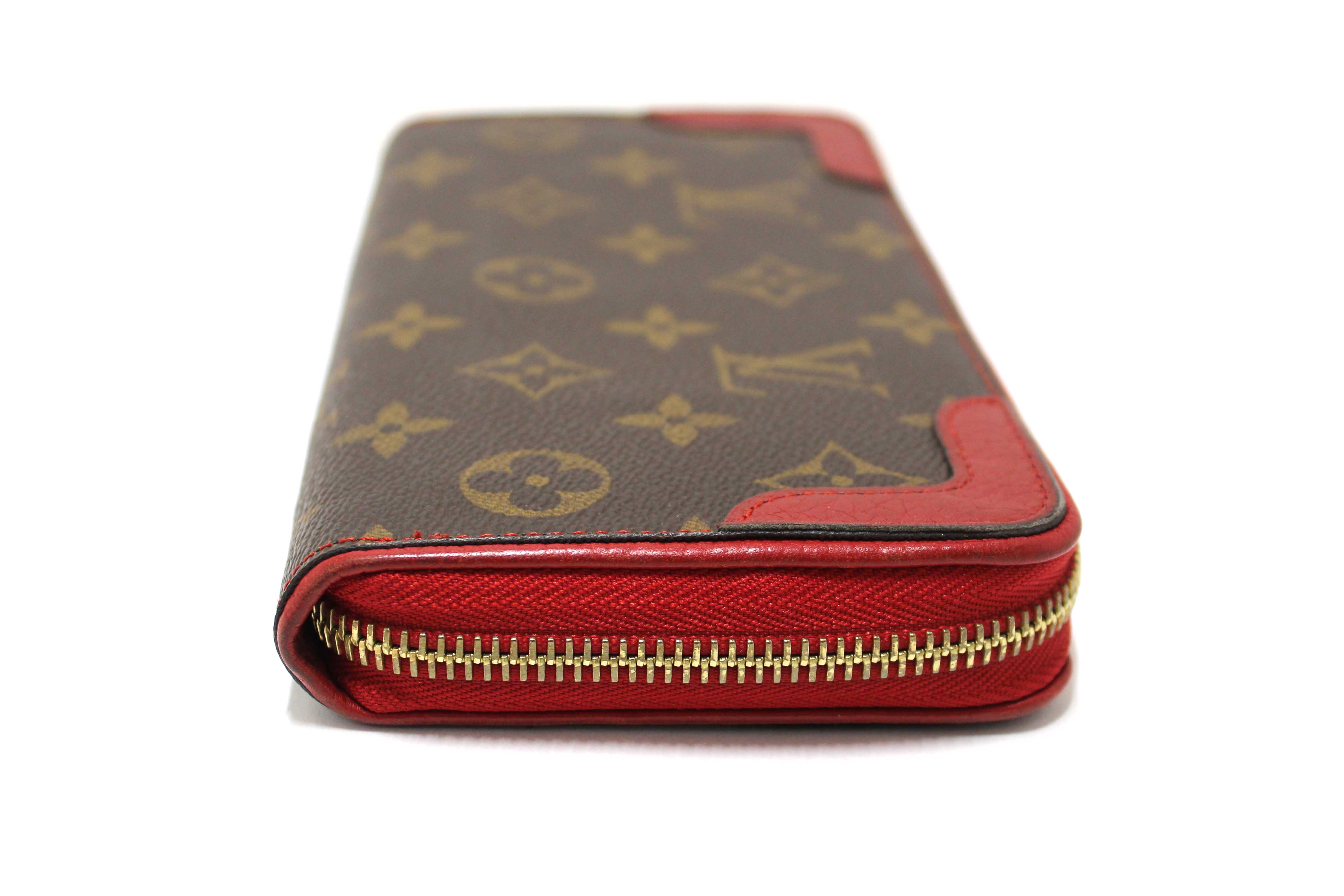 Authentic Louis Vuitton Cerise Monogram Retiro Zippy Long Wallet