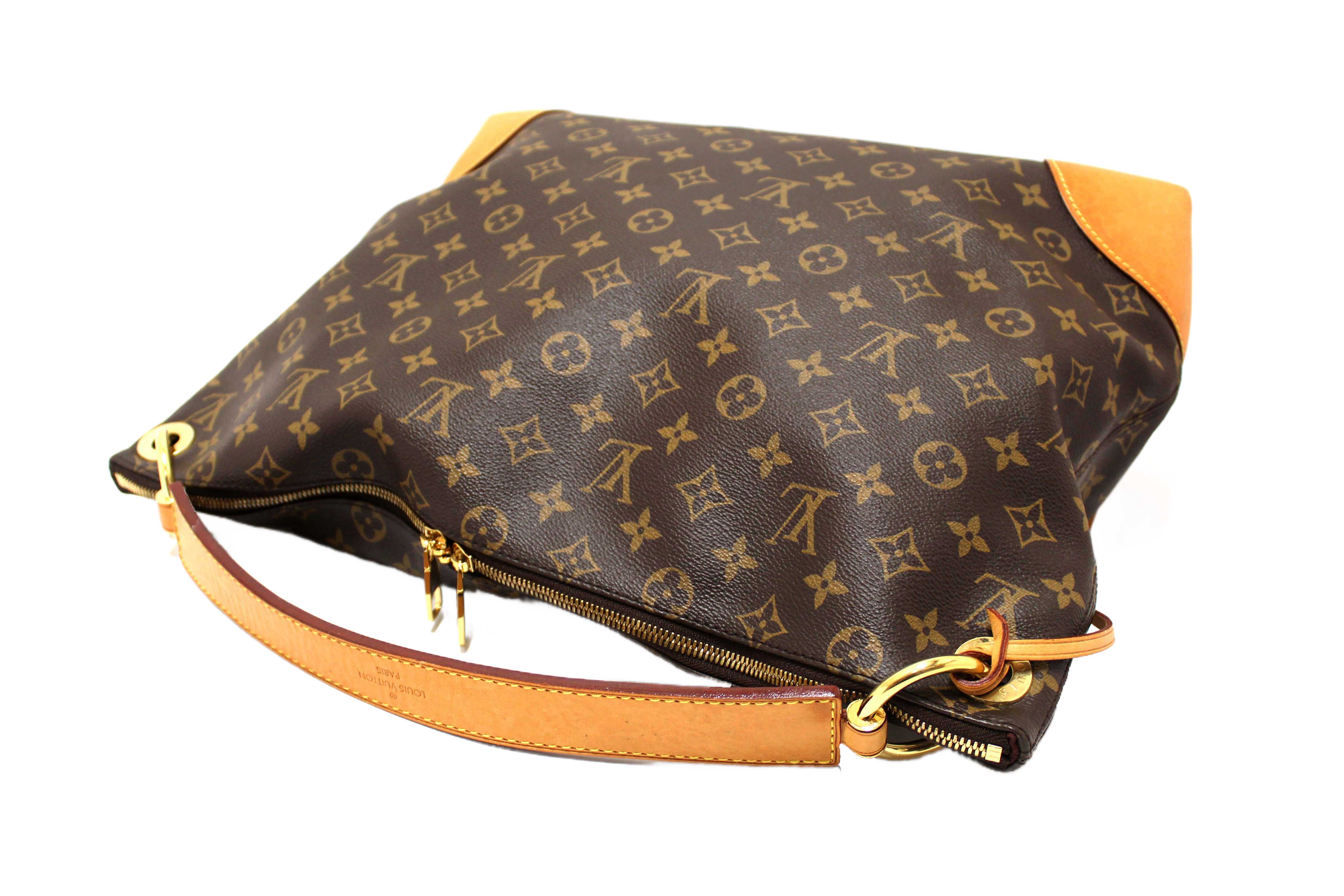 Authentic Louis Vuitton Classic Monogram Berri MM Hobo Shoulder Bag