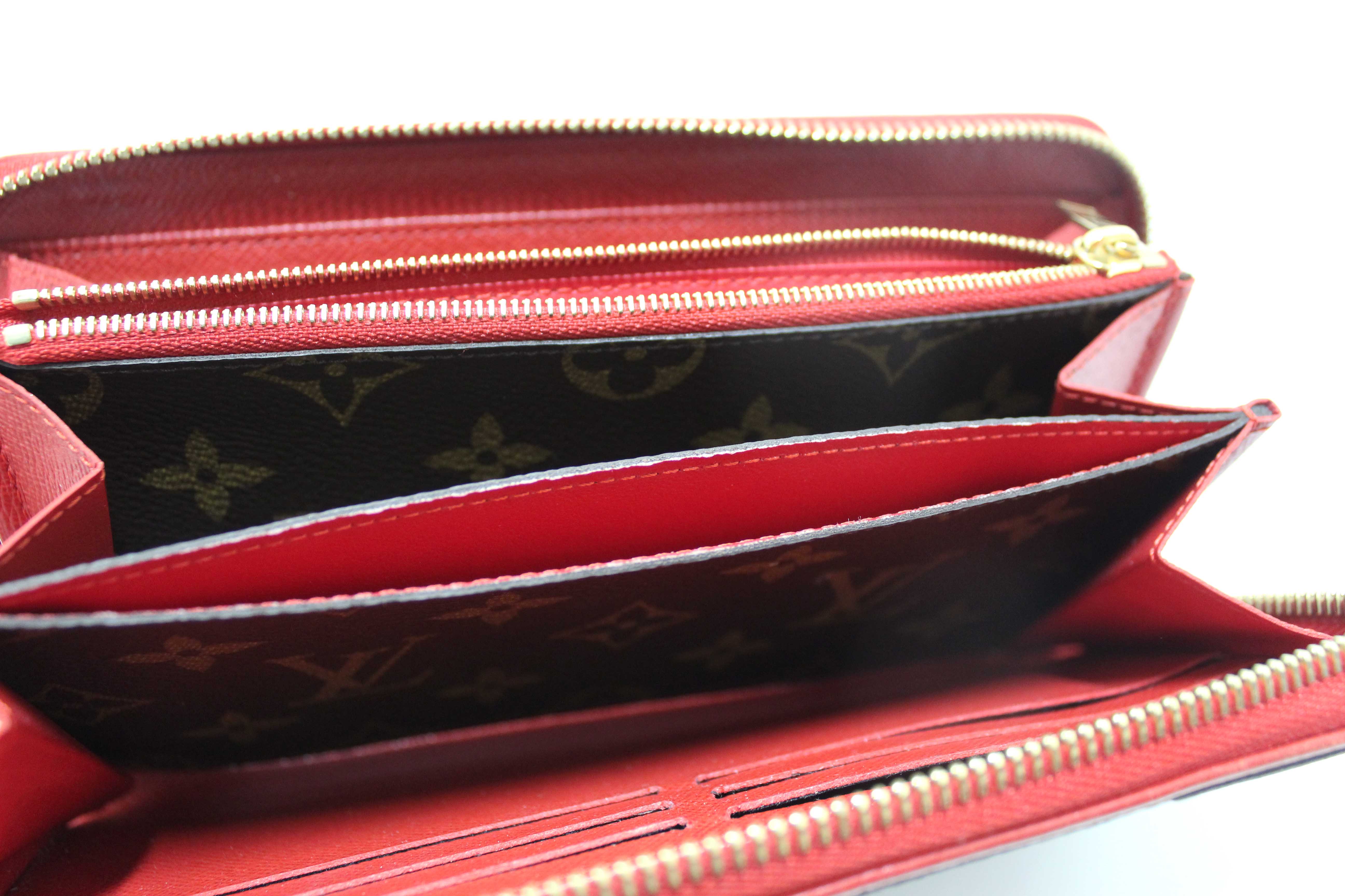 Authentic Louis Vuitton Cerise Monogram Retiro Zippy Long Wallet