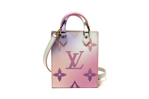 Authentic Louis Vuitton Sunrise Pastel Monogram Giant Spring In The City Petit Sac Plat Bag