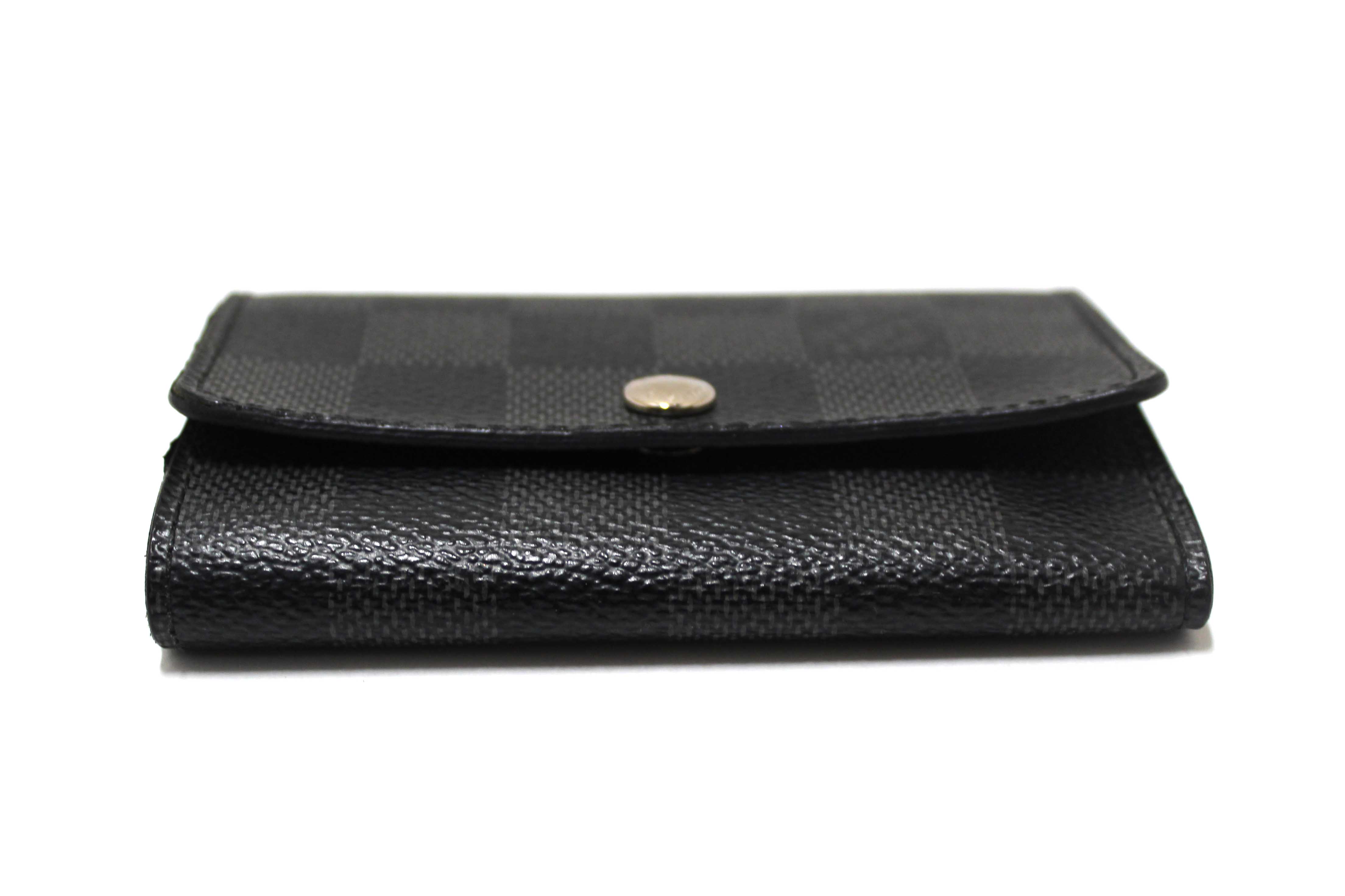 Authentic Louis Vuitton Damier Graphite Canvas 6 Key Holder