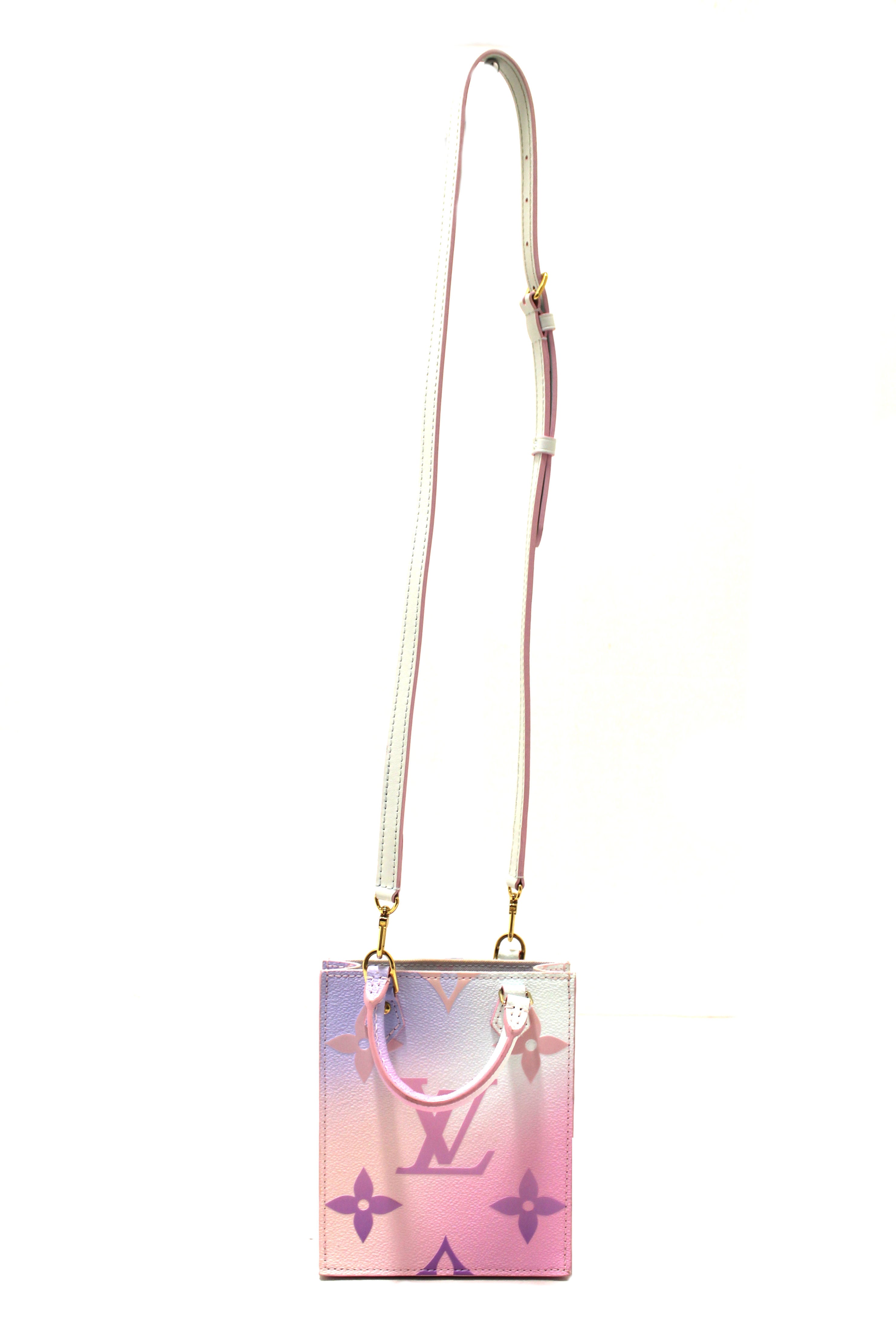 Authentic Louis Vuitton Sunrise Pastel Monogram Giant Spring In The City Petit Sac Plat Bag