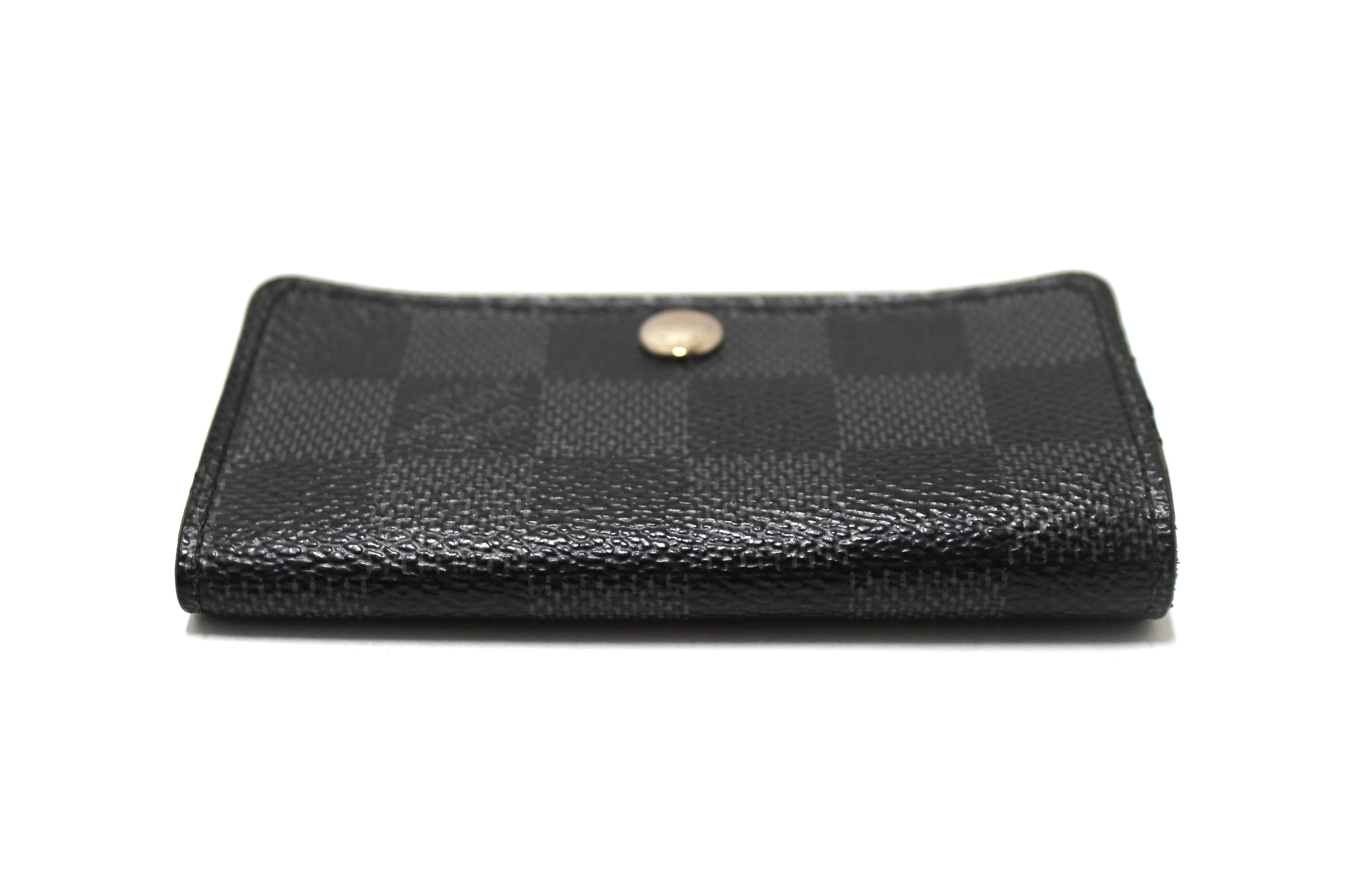 Authentic Louis Vuitton Damier Graphite Canvas 6 Key Holder