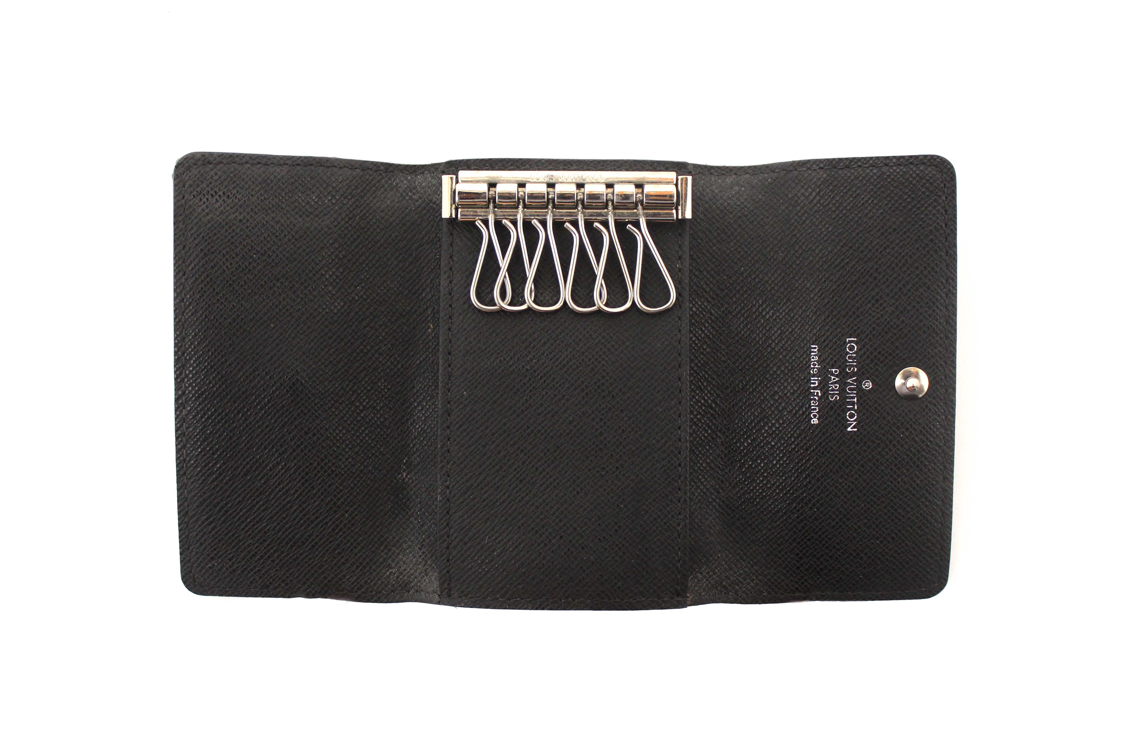 Authentic Louis Vuitton Damier Graphite Canvas 6 Key Holder