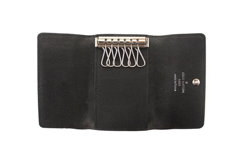 Authentic Louis Vuitton Damier Graphite Canvas 6 Key Holder