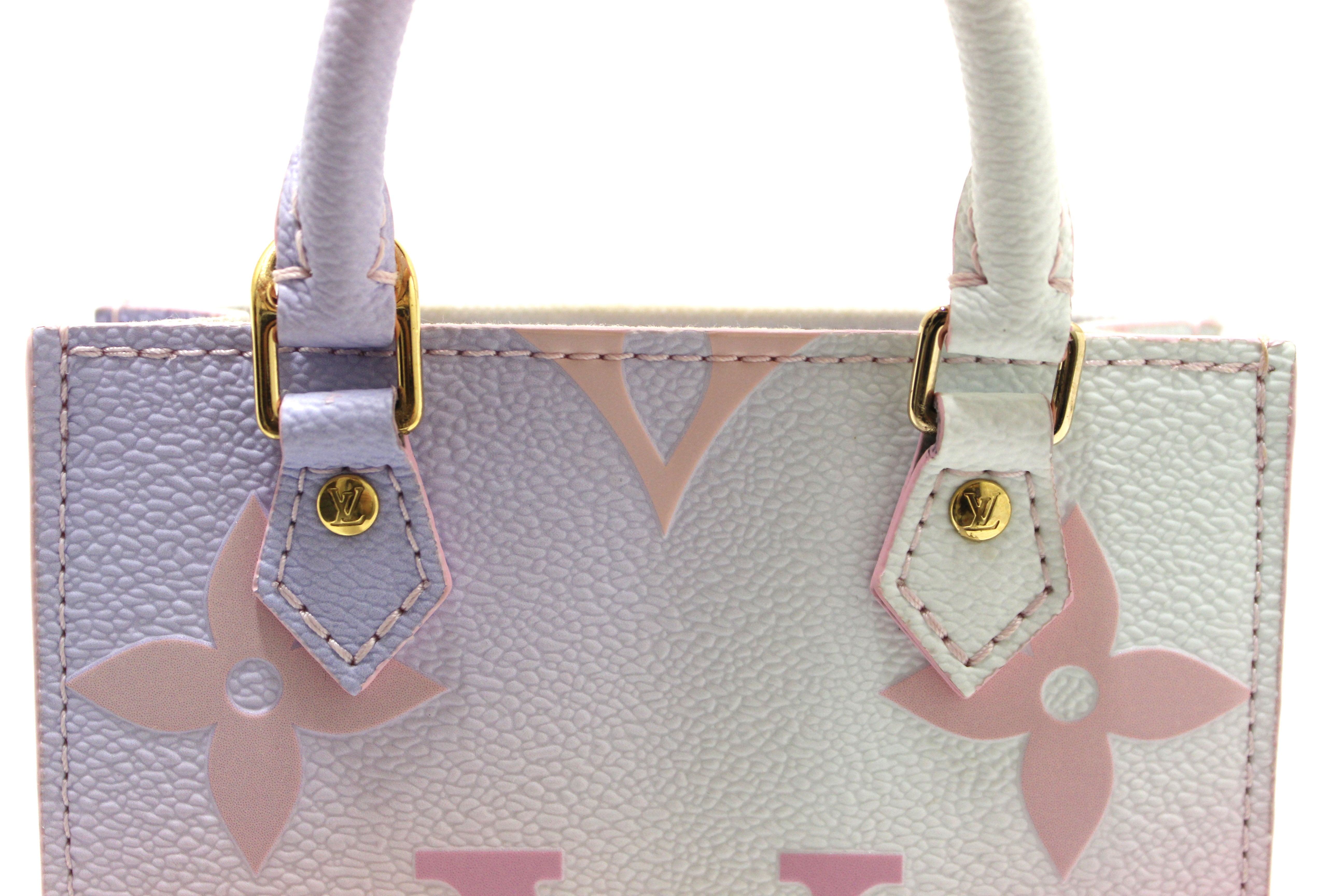 Authentic Louis Vuitton Sunrise Pastel Monogram Giant Spring In The City Petit Sac Plat Bag