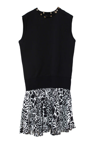 Authentic Louis Vuitton Black and Leopard Mini Dress size L