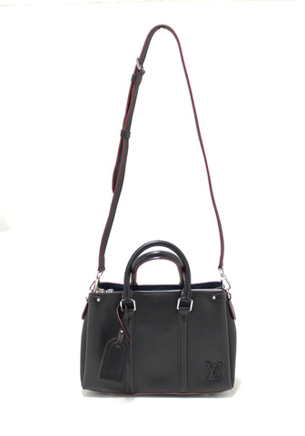 Authentic Louis Vuitton Black Epi Leather Soufflot BB Bag