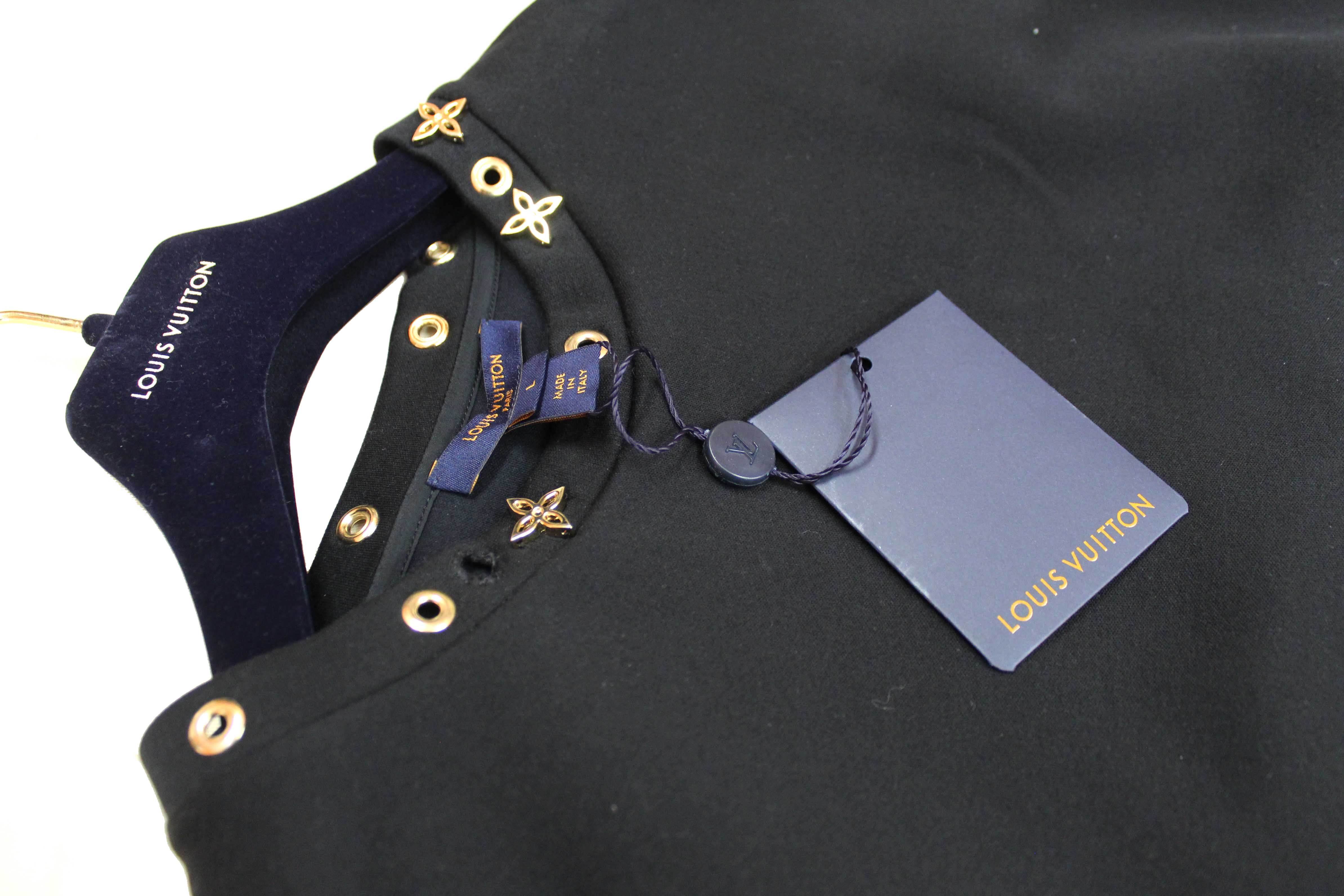 Authentic Louis Vuitton Black and Leopard Mini Dress size L