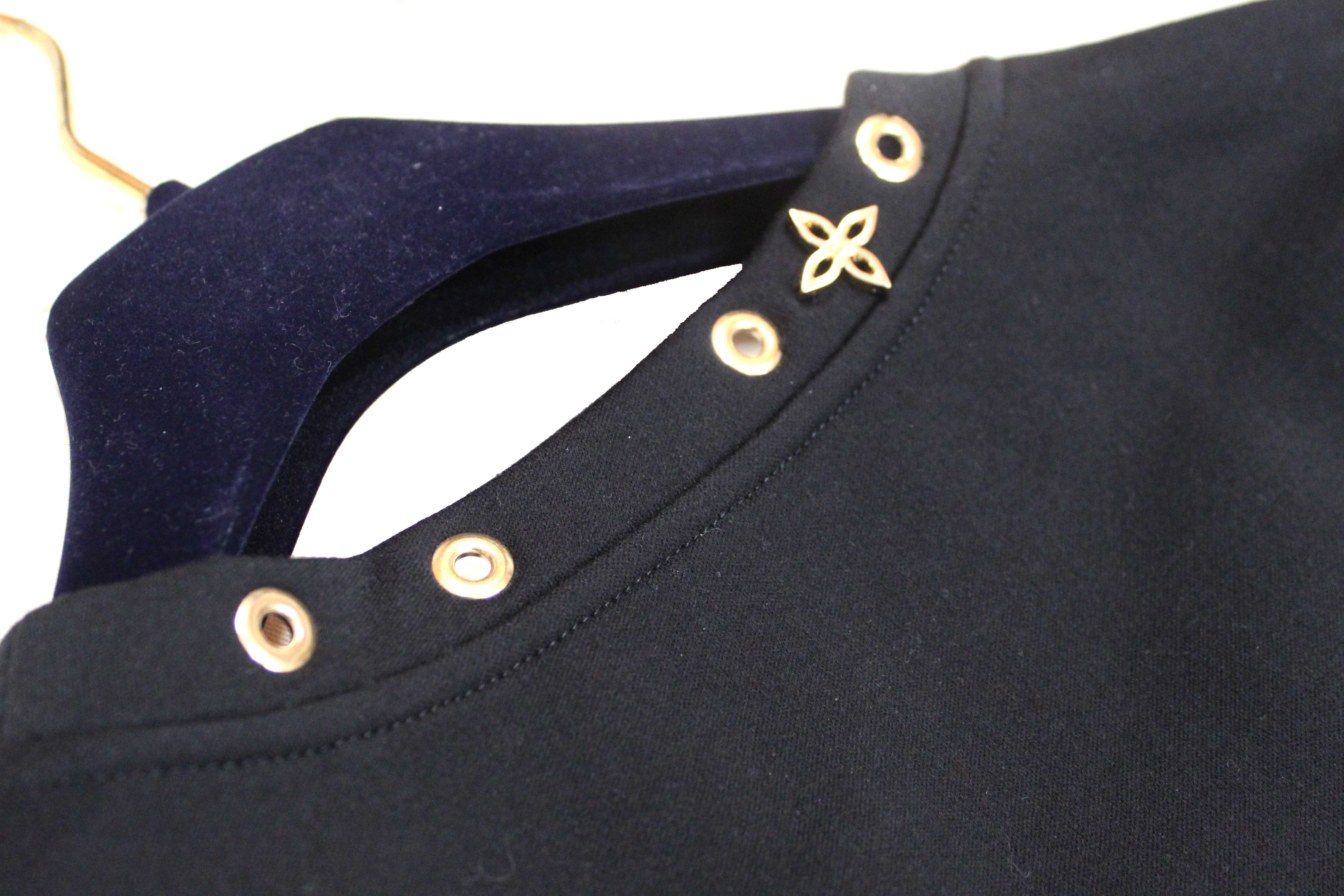 Authentic Louis Vuitton Black and Leopard Mini Dress size L