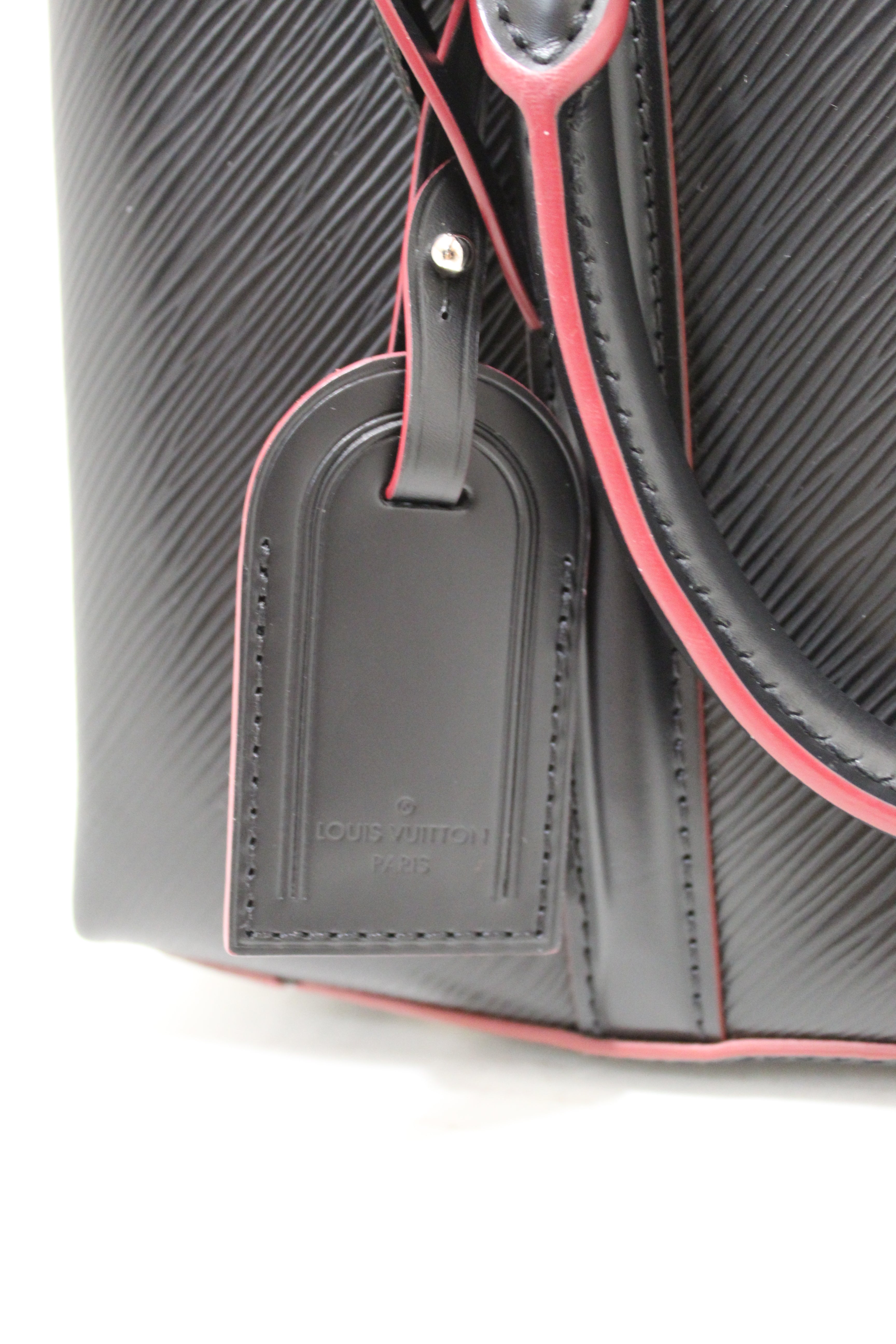 Authentic Louis Vuitton Black Epi Leather Soufflot BB Bag