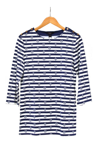 NEW Authentic Louis Vuitton Blue and White Striped Long Sleeve T-shirt size L