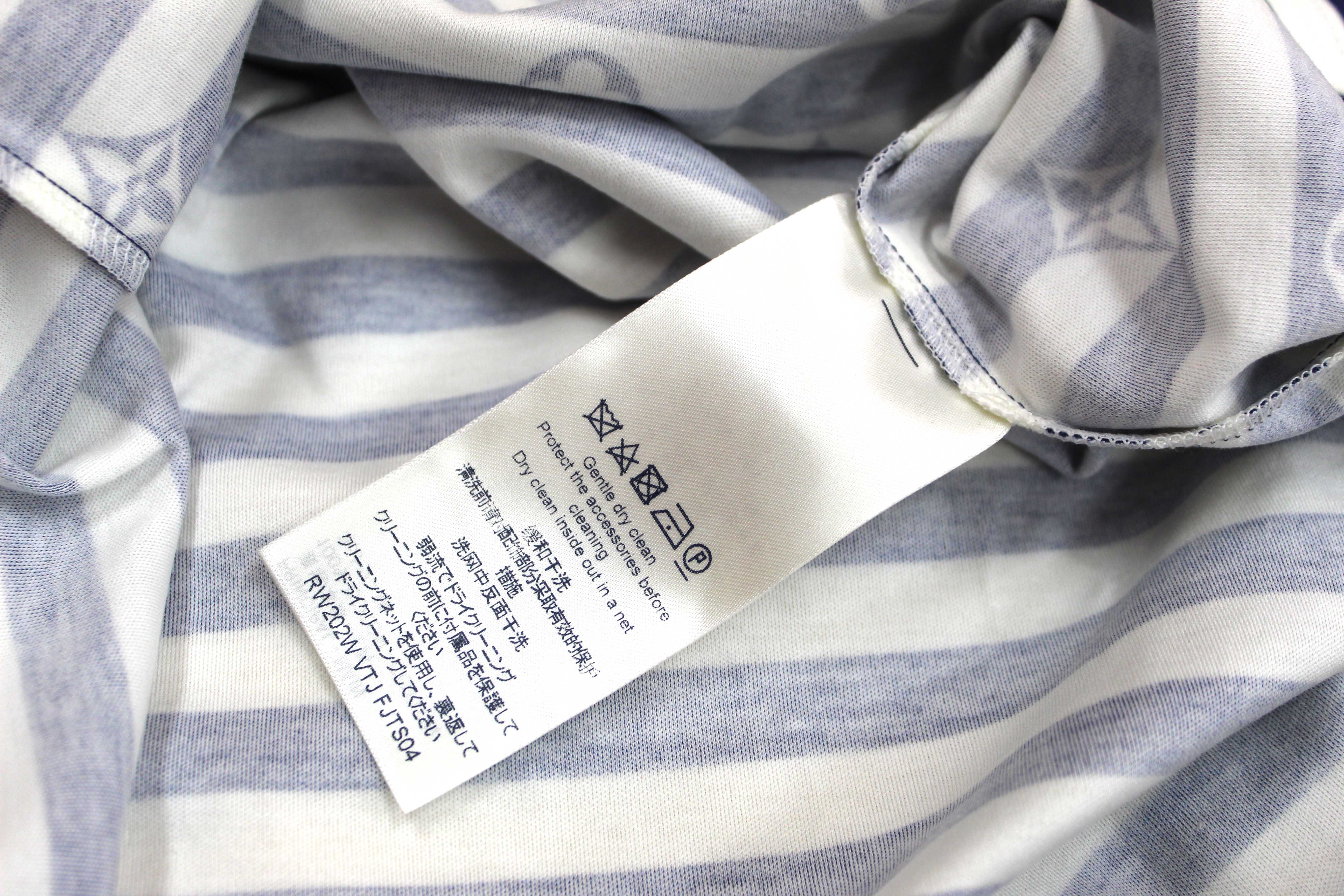 NEW Authentic Louis Vuitton Blue and White Striped Long Sleeve T-shirt size L