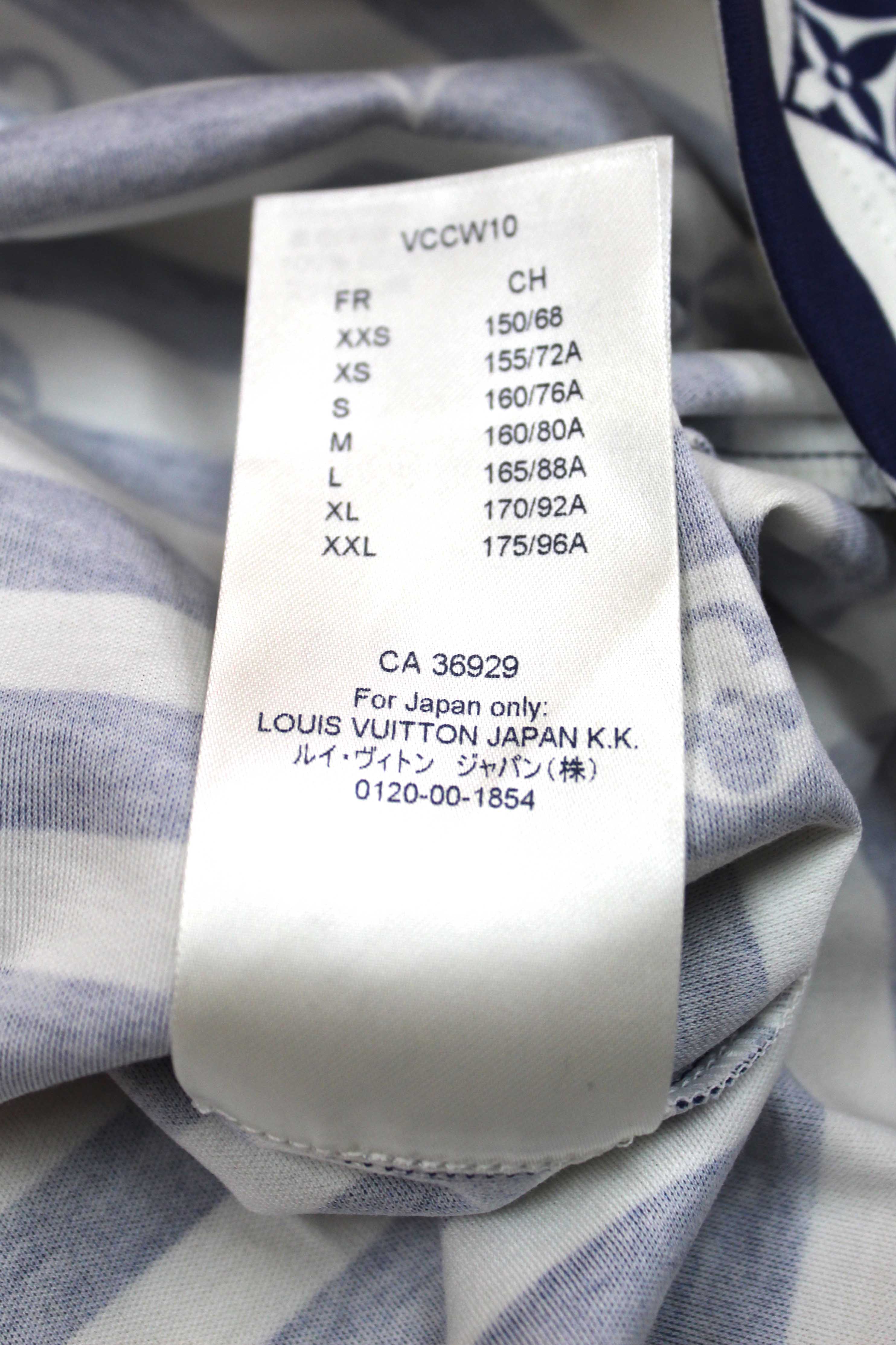 NEW Authentic Louis Vuitton Blue and White Striped Long Sleeve T-shirt size L