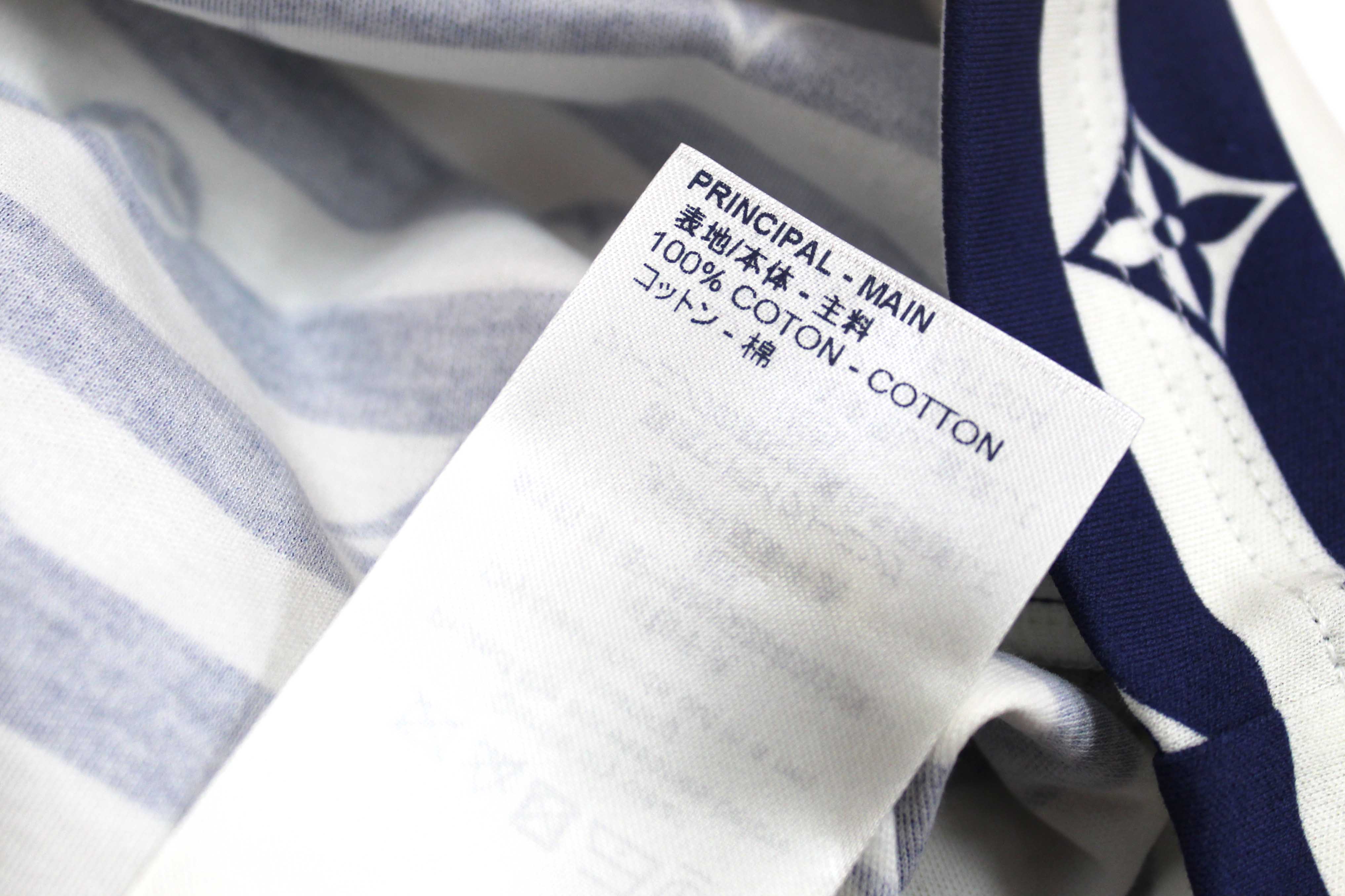 NEW Authentic Louis Vuitton Blue and White Striped Long Sleeve T-shirt size L