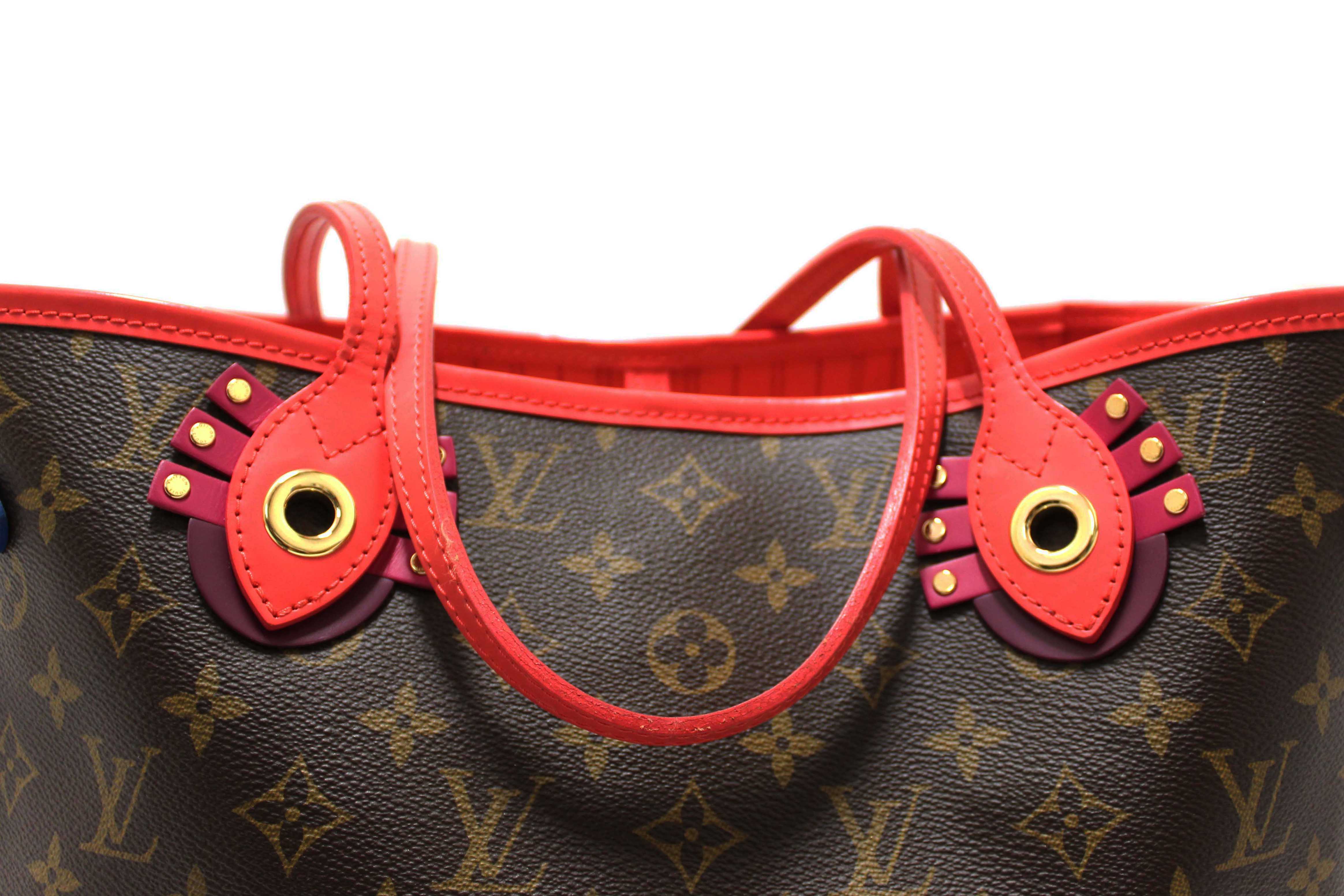 Authentic Louis Vuitton Limited Edition Totem Monogram Canvas Neverfull MM Shoulder Tote Bag