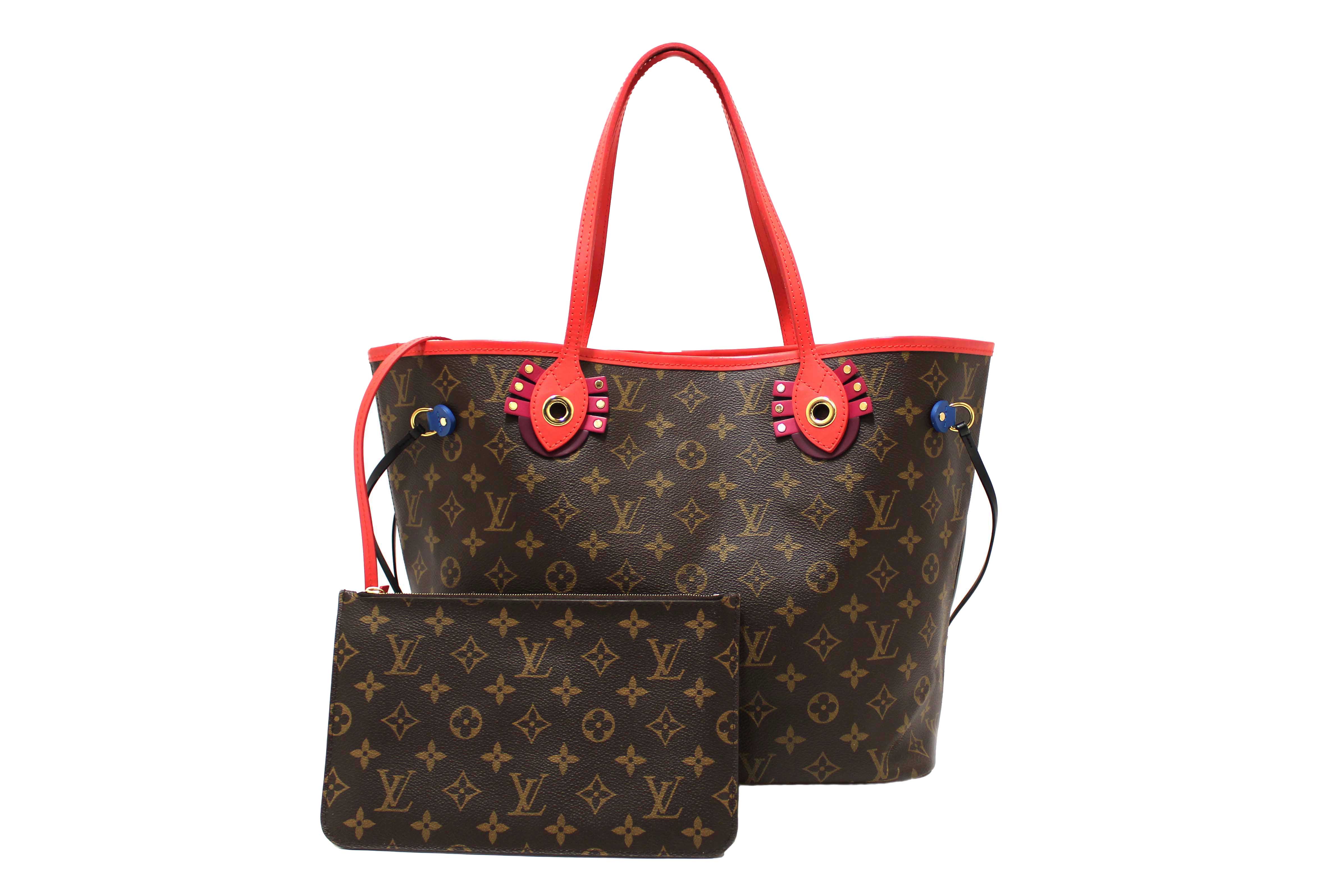 Authentic Louis Vuitton Limited Edition Totem Monogram Canvas Neverfull MM Shoulder Tote Bag