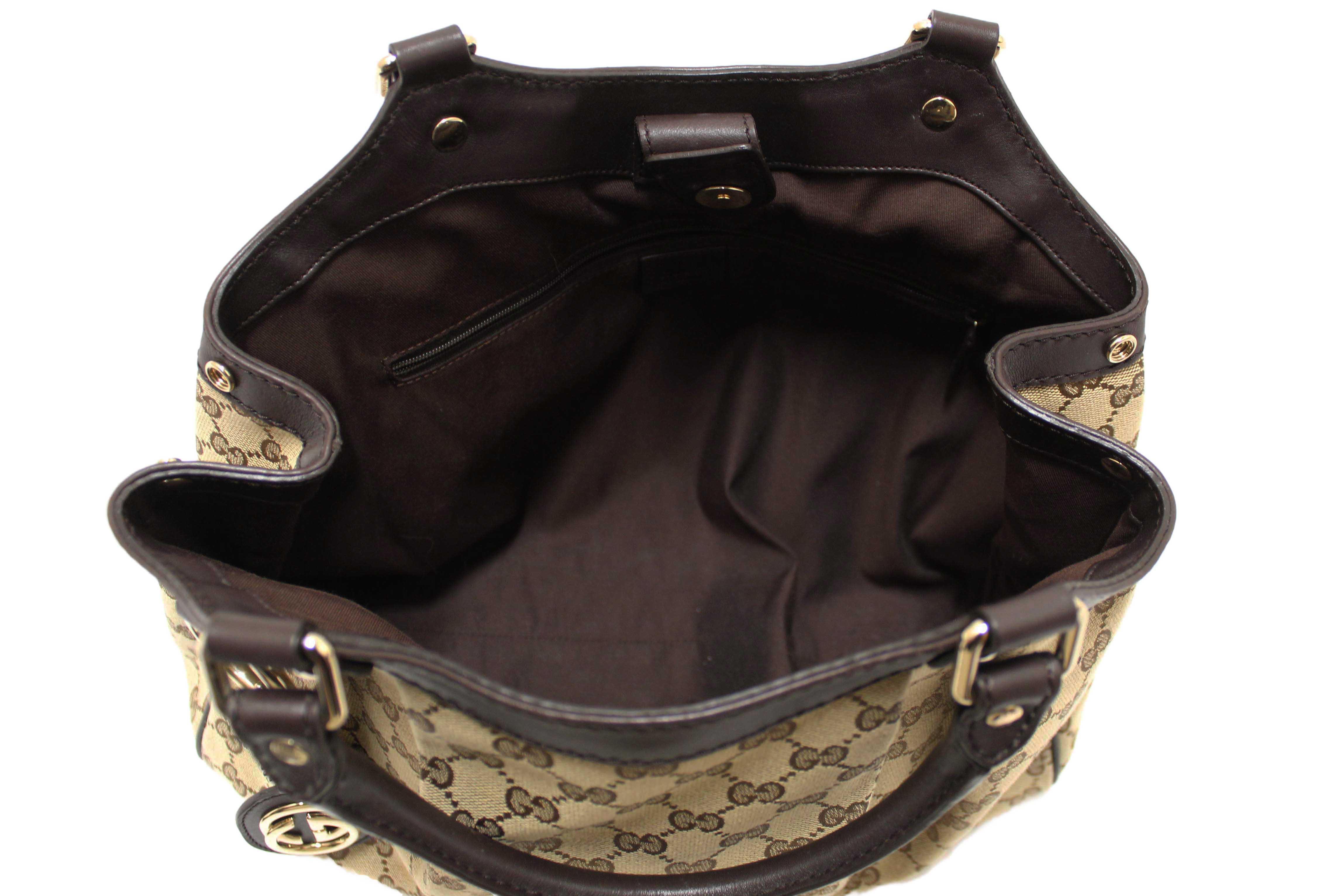 Authentic Gucci Dark Brown Medium Sukey Tote Bag 211944
