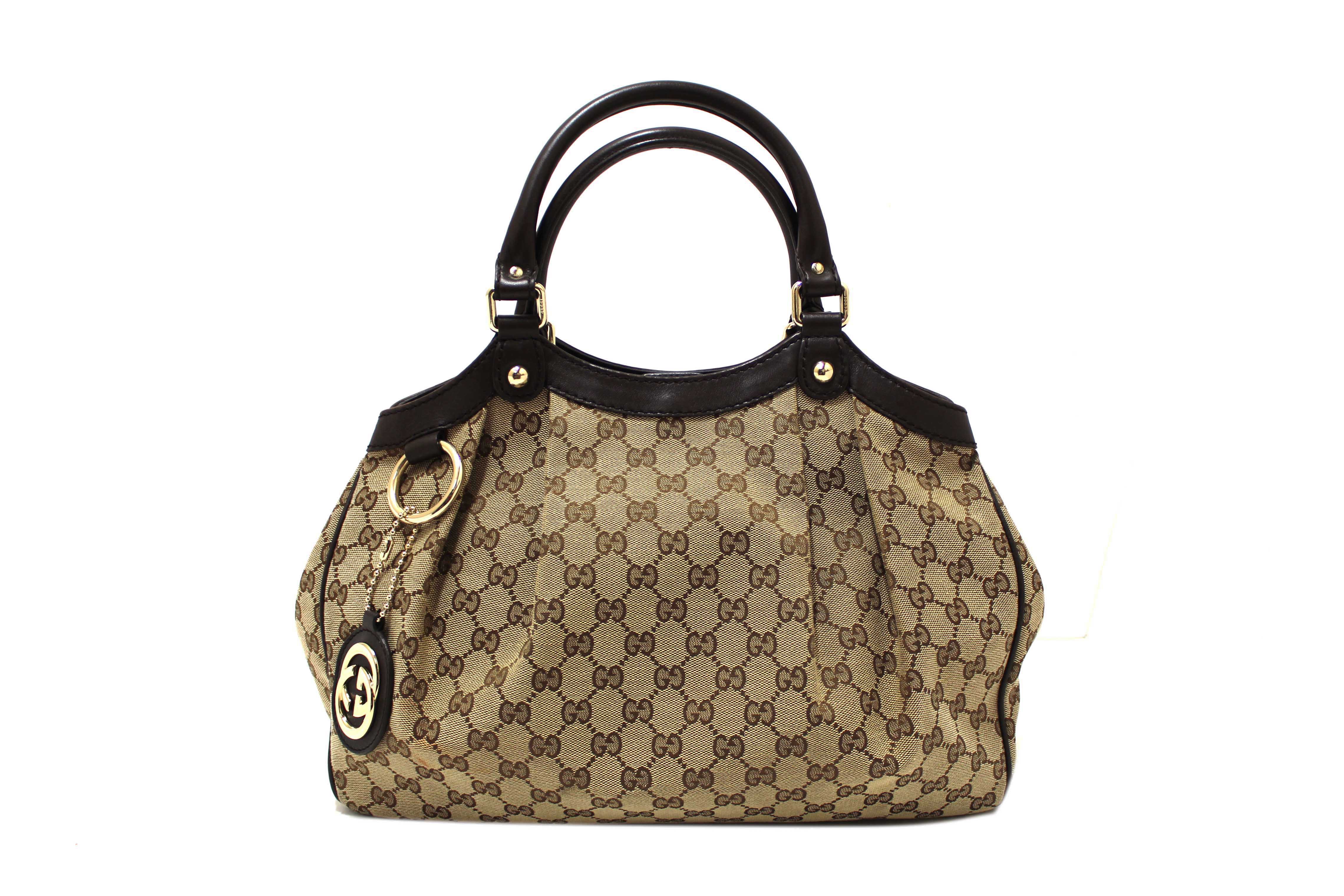 Authentic Gucci Dark Brown Medium Sukey Tote Bag 211944