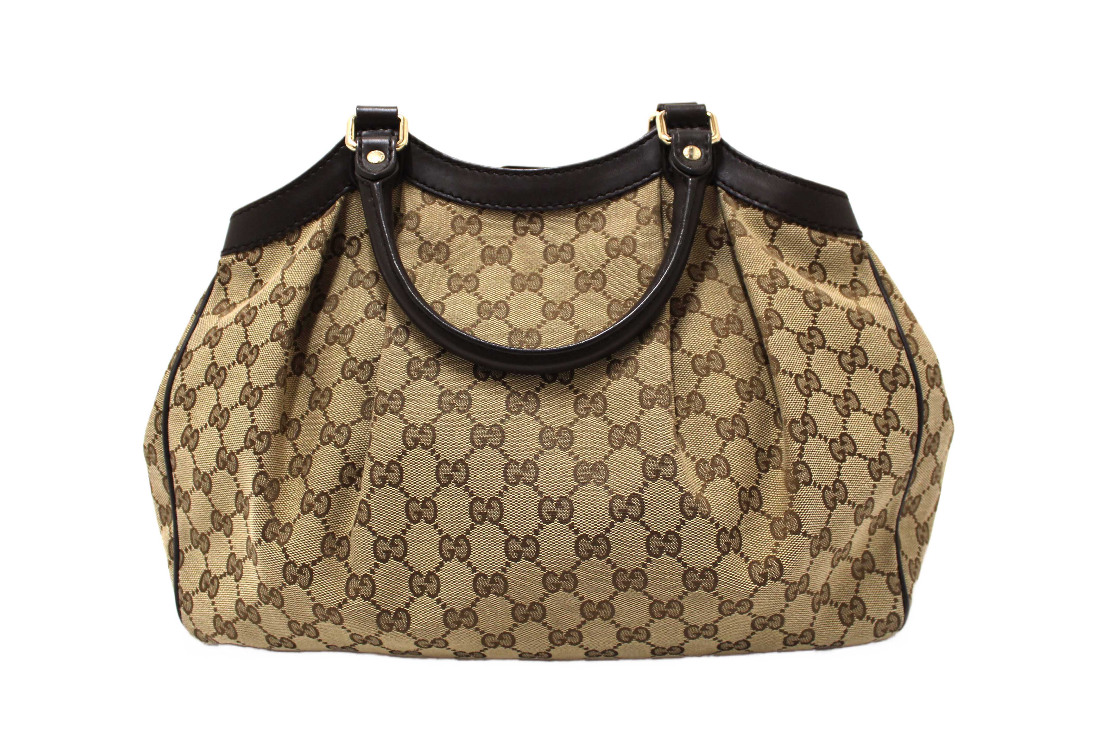 Authentic Gucci Dark Brown Medium Sukey Tote Bag 211944