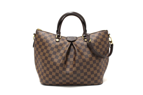 Authentic Louis Vuitton Damier Ebene Canvas Siena GM Handbag