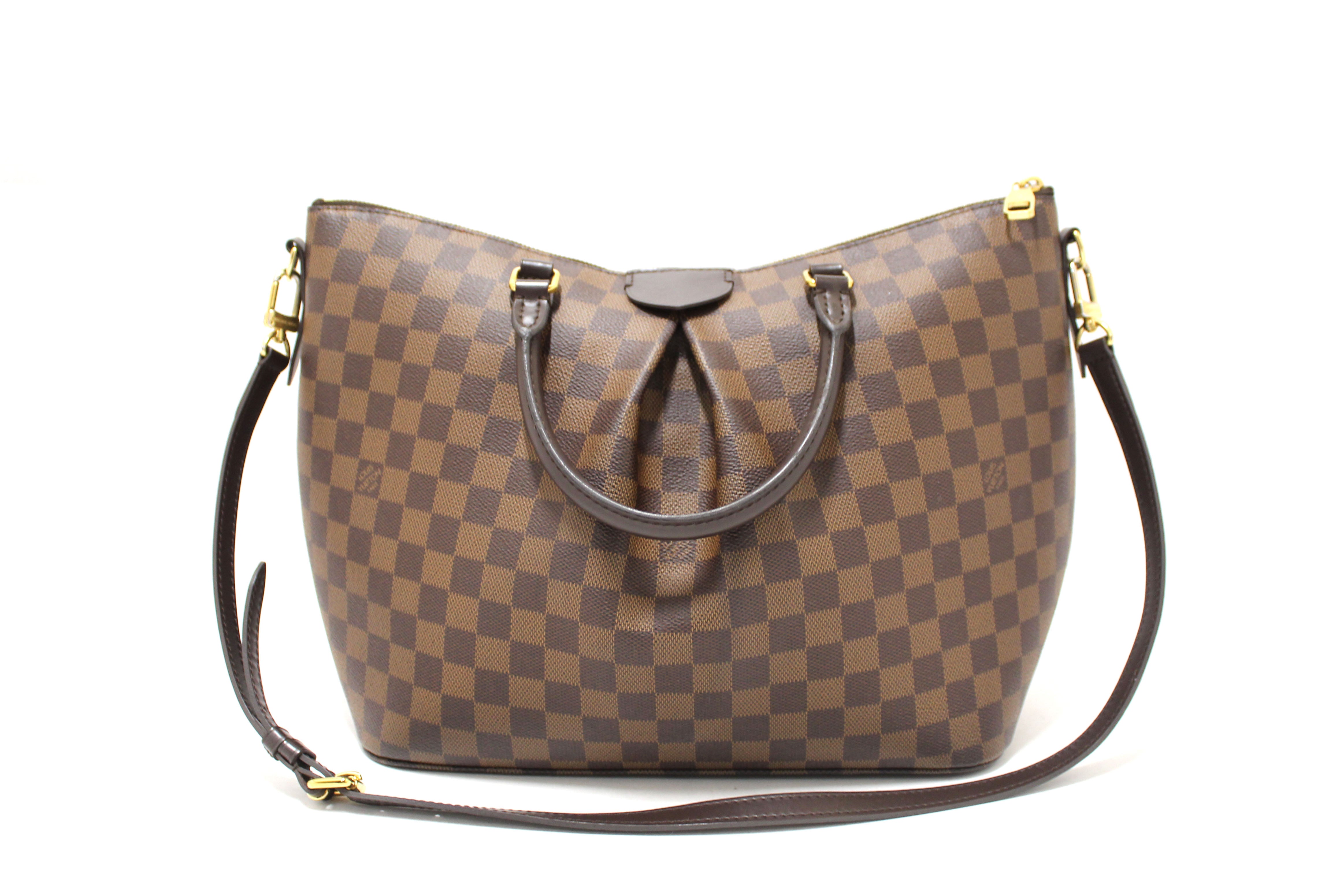 Authentic Louis Vuitton Damier Ebene Canvas Siena GM Handbag