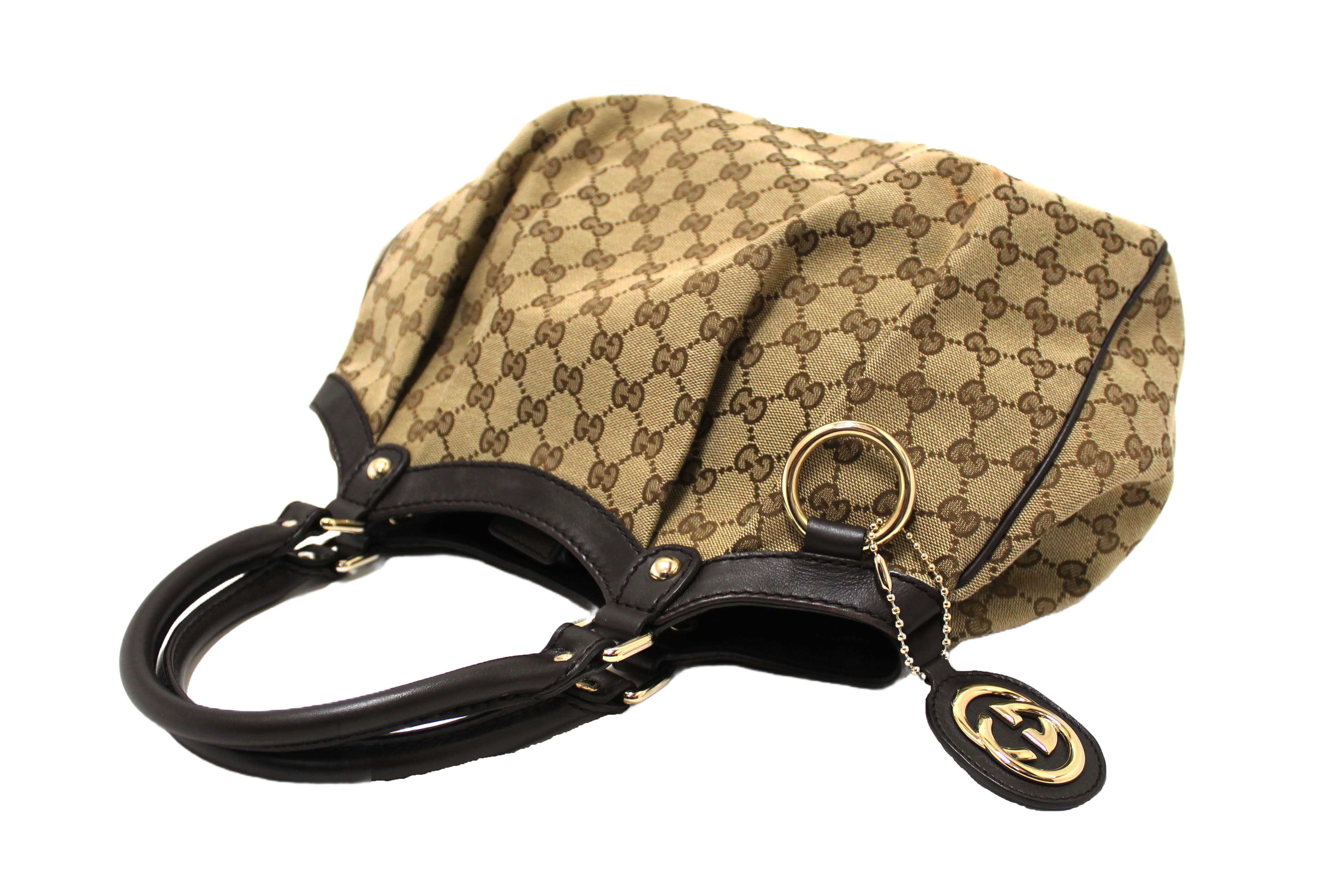 Authentic Gucci Dark Brown Medium Sukey Tote Bag 211944